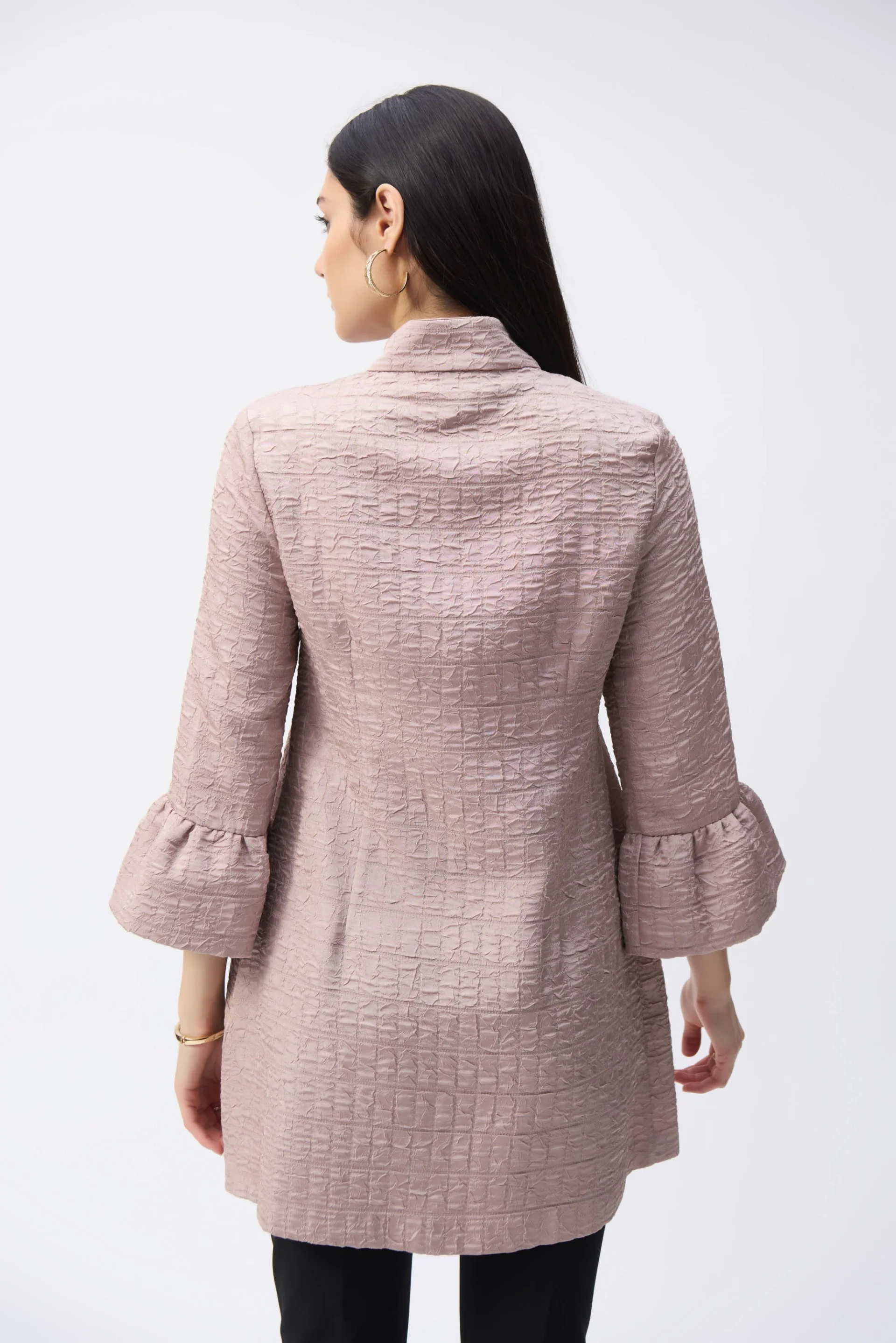 Joseph Ribkoff Sand Textured Jacquard Coat Style 243738 - Image 4