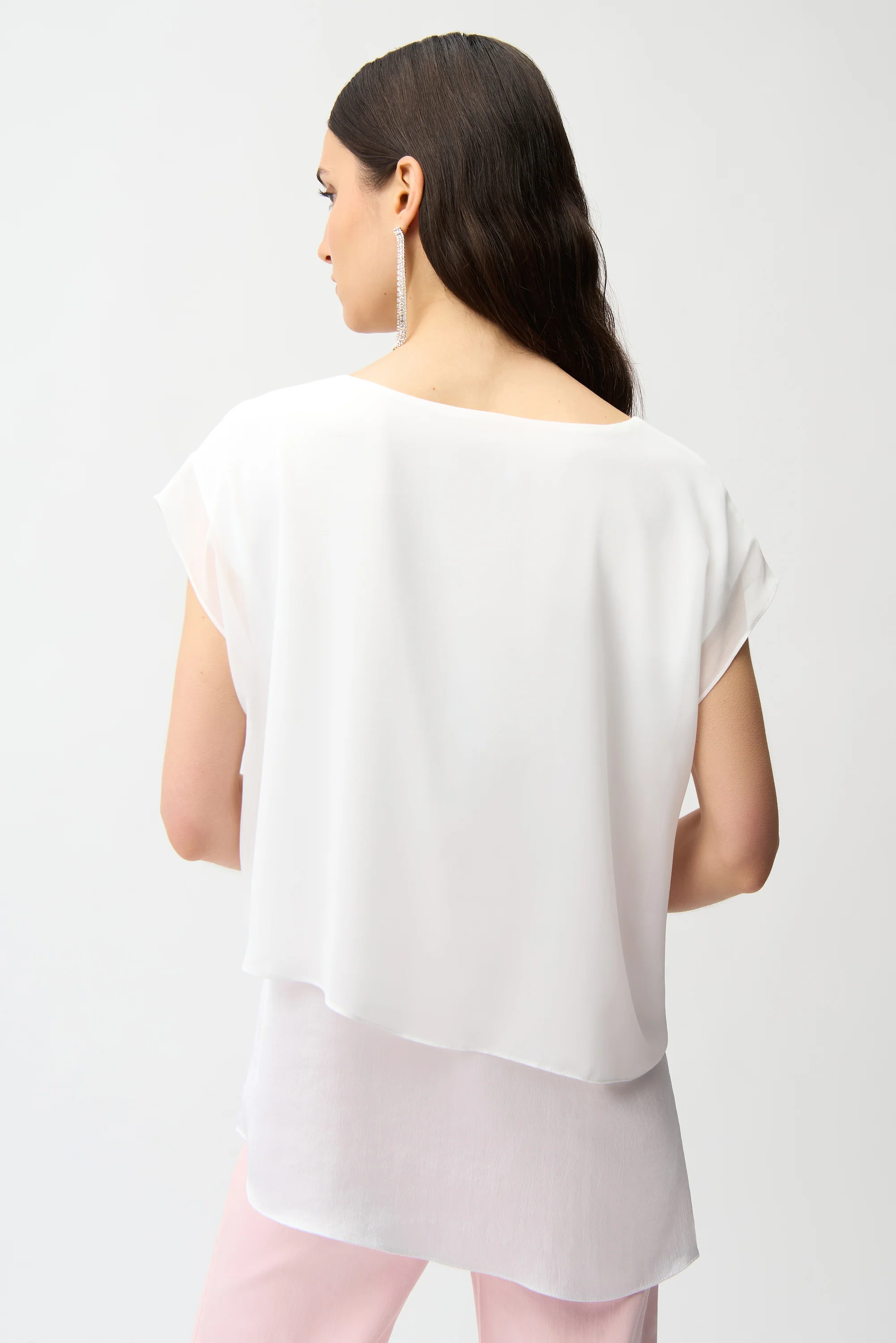 Joseph Ribkoff Satin & Chiffon Asymmetrical Tunic Style 261028 - Image 6
