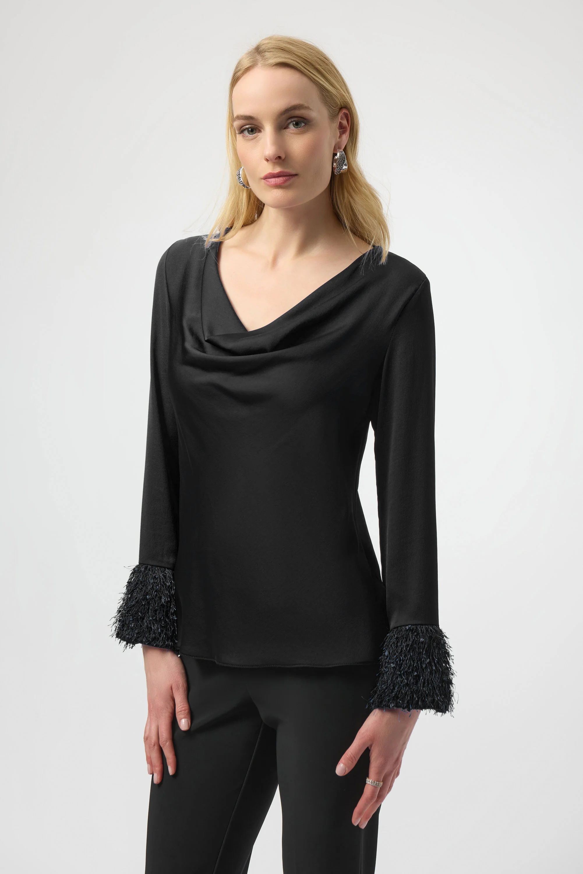 Joseph Ribkoff Satin Cowl Neck Top Style 254020 - Image 12