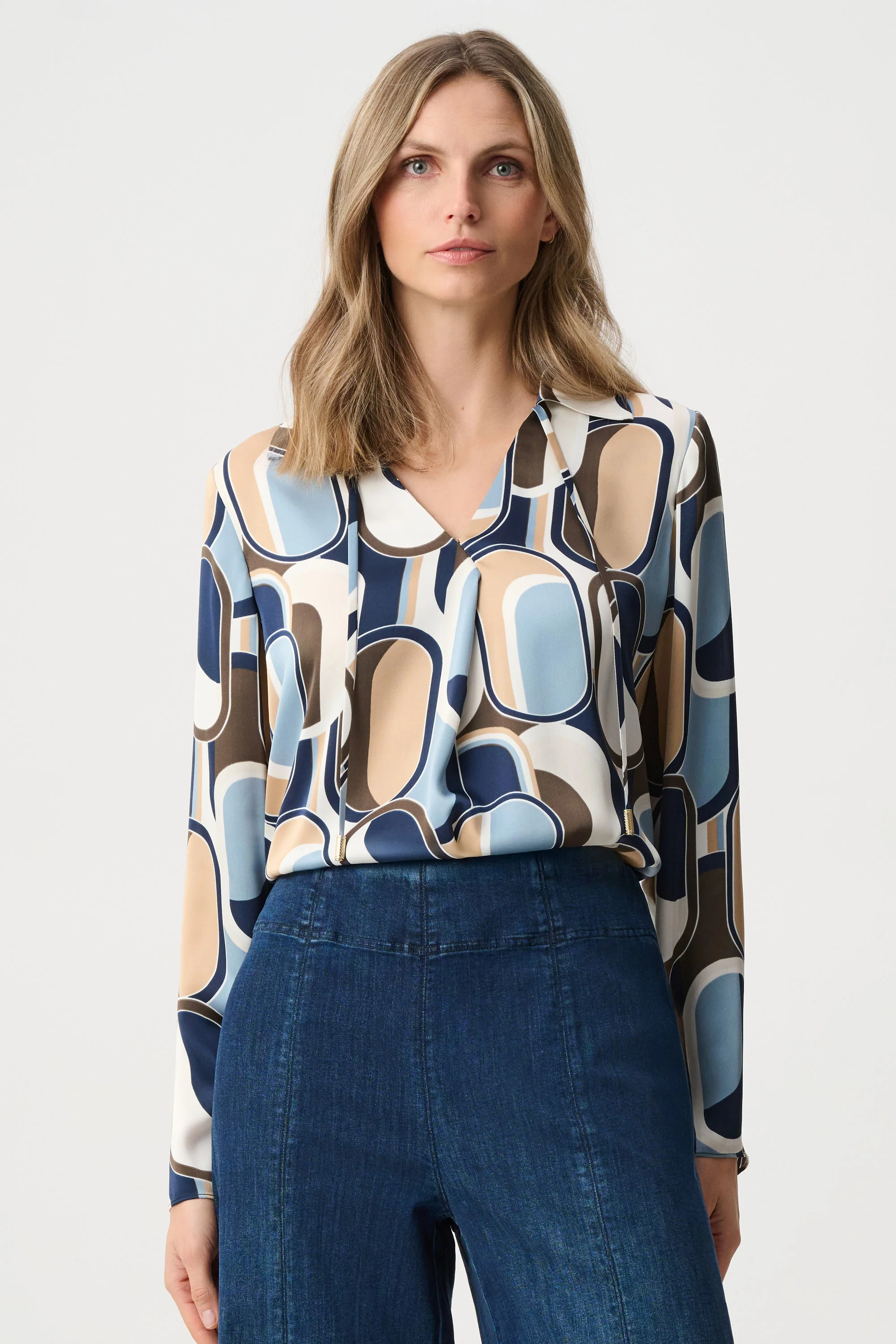 Joseph Ribkoff Satin Geometric Top Style 263071