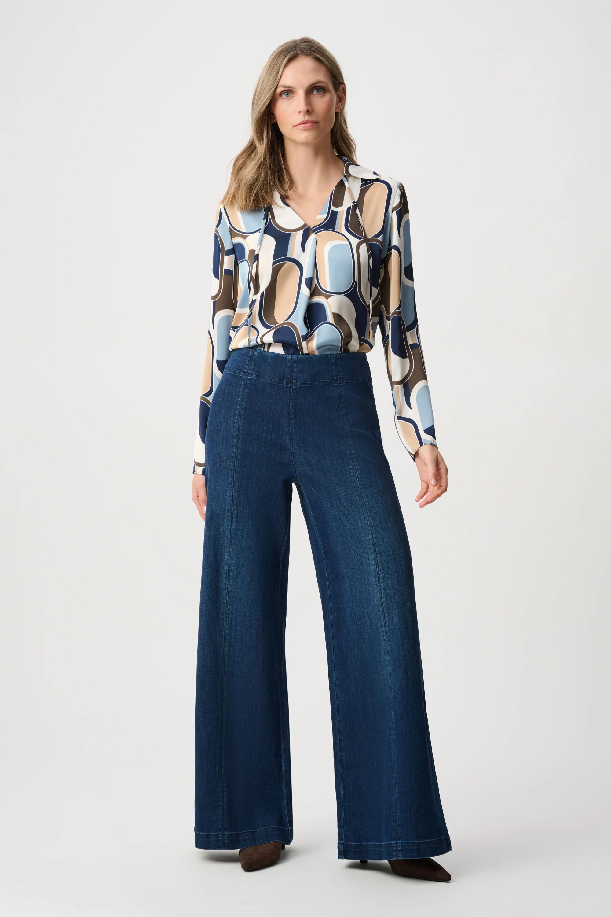 Joseph Ribkoff Satin Geometric Top Style 263071 - Image 5