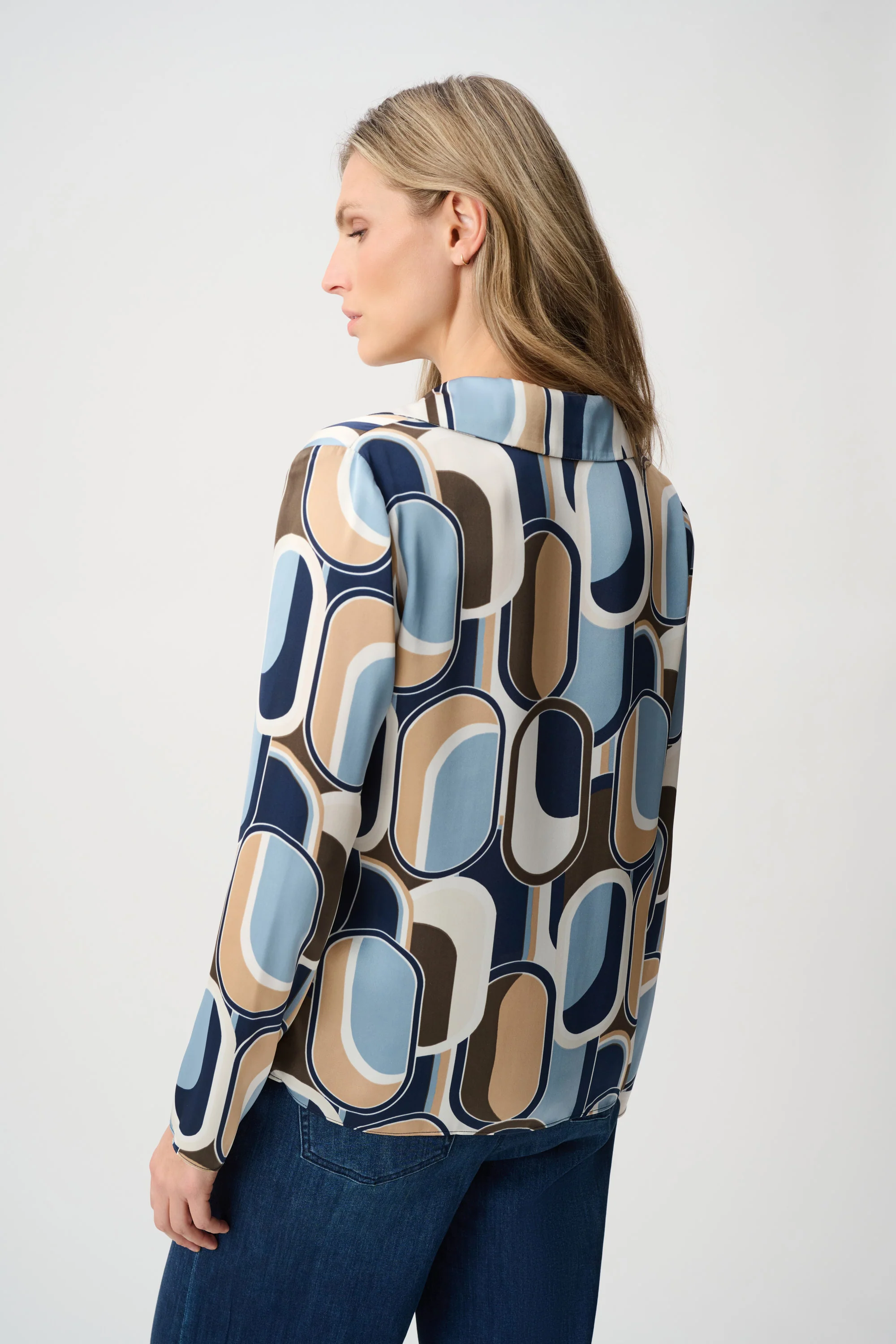 Joseph Ribkoff Satin Geometric Top Style 263071 - Image 7