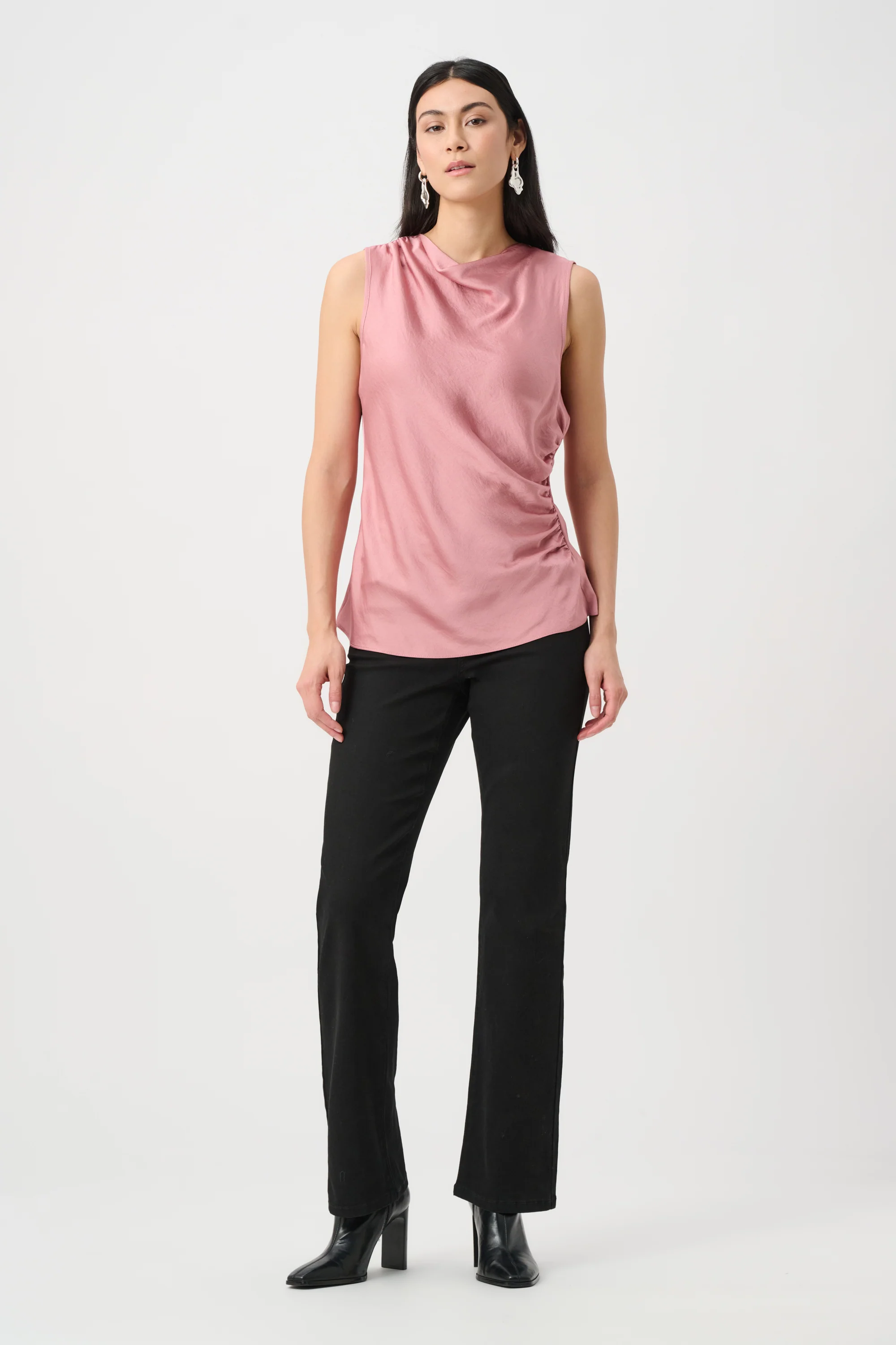 Joseph Ribkoff Satin Sleeveless Cowl Top Style 263098 - Image 4