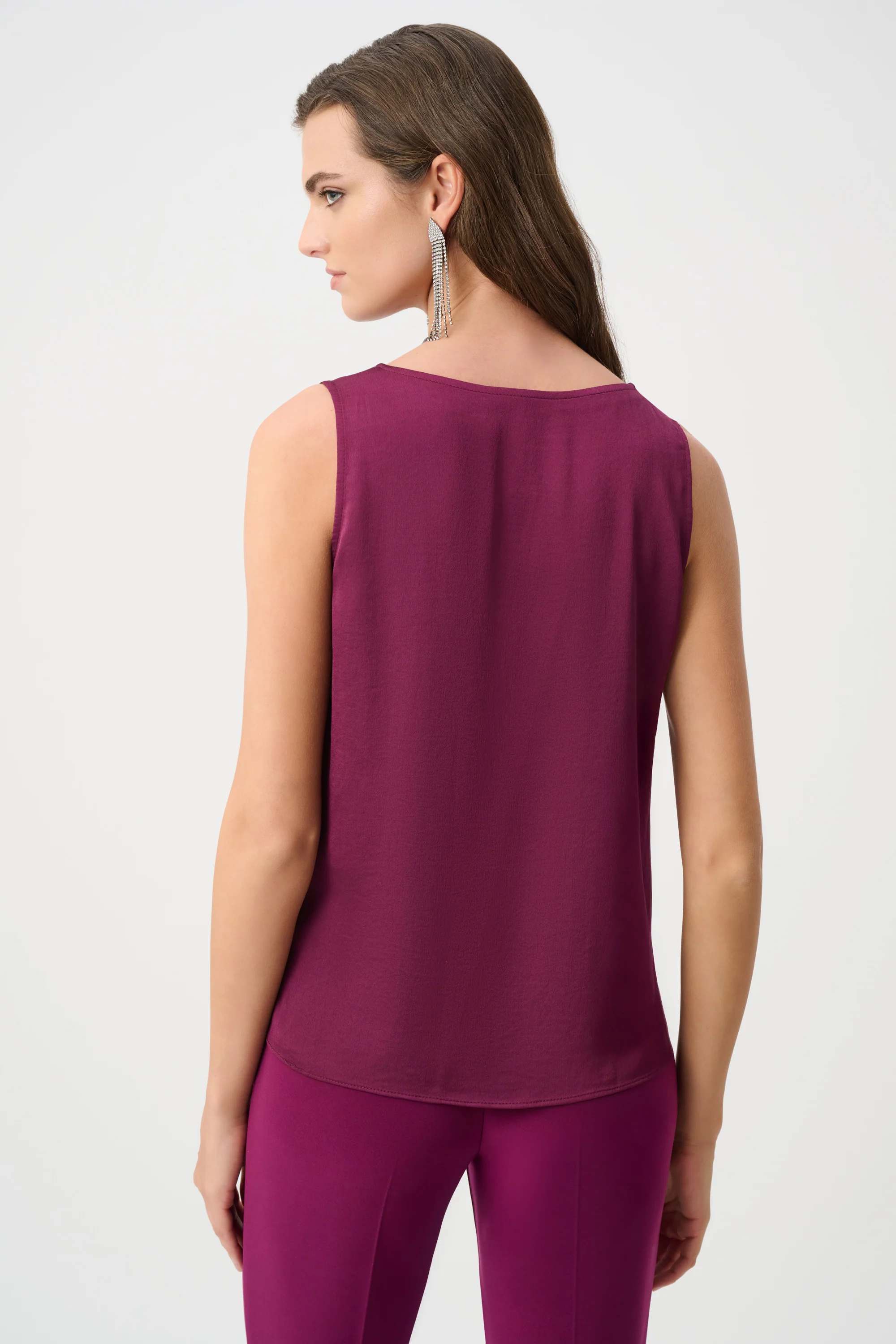 Joseph Ribkoff Satin Sleeveless V-Neck Top Style 263235 - Image 3