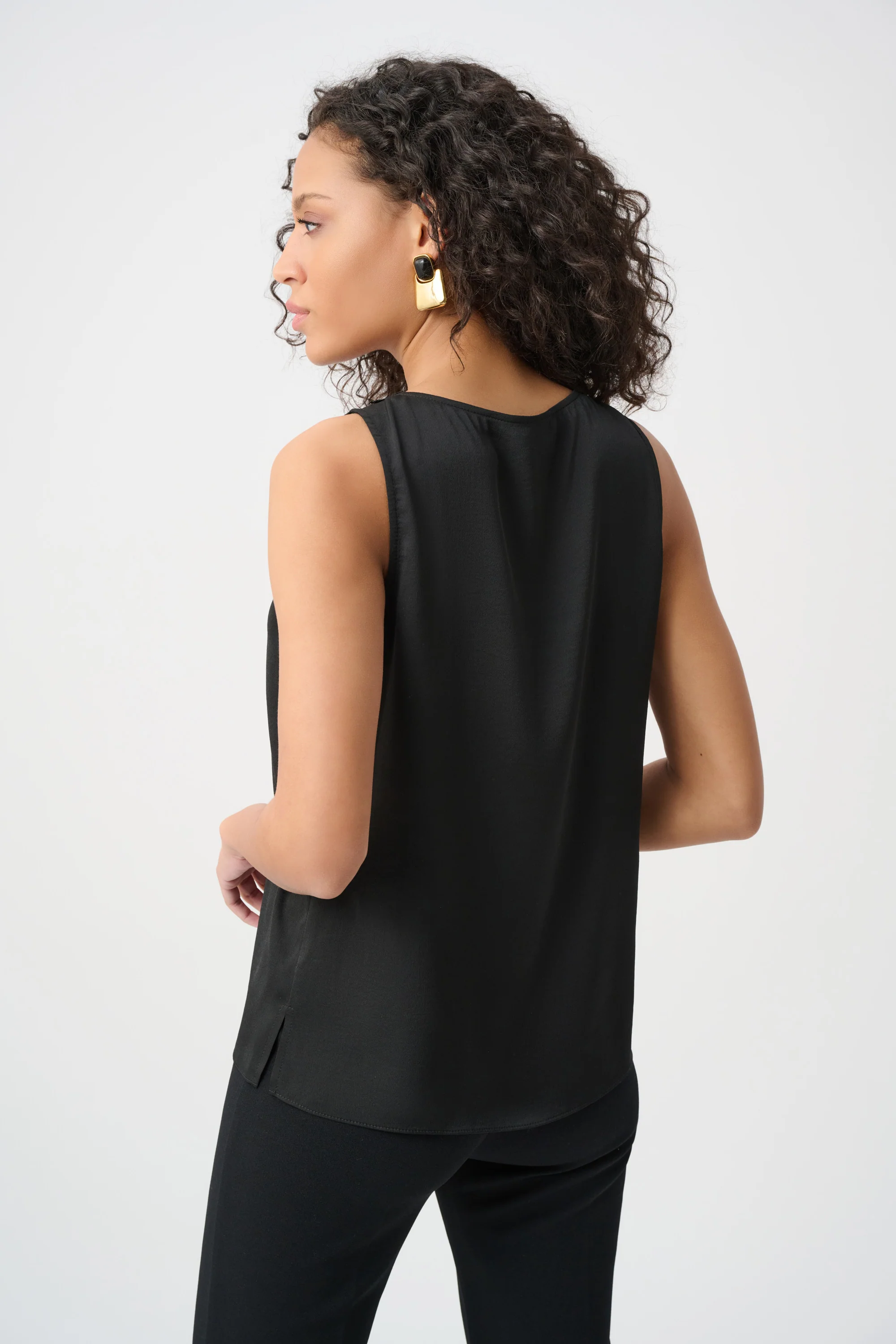 Joseph Ribkoff Satin Sleeveless V-Neck Top Style 263235 - Image 7