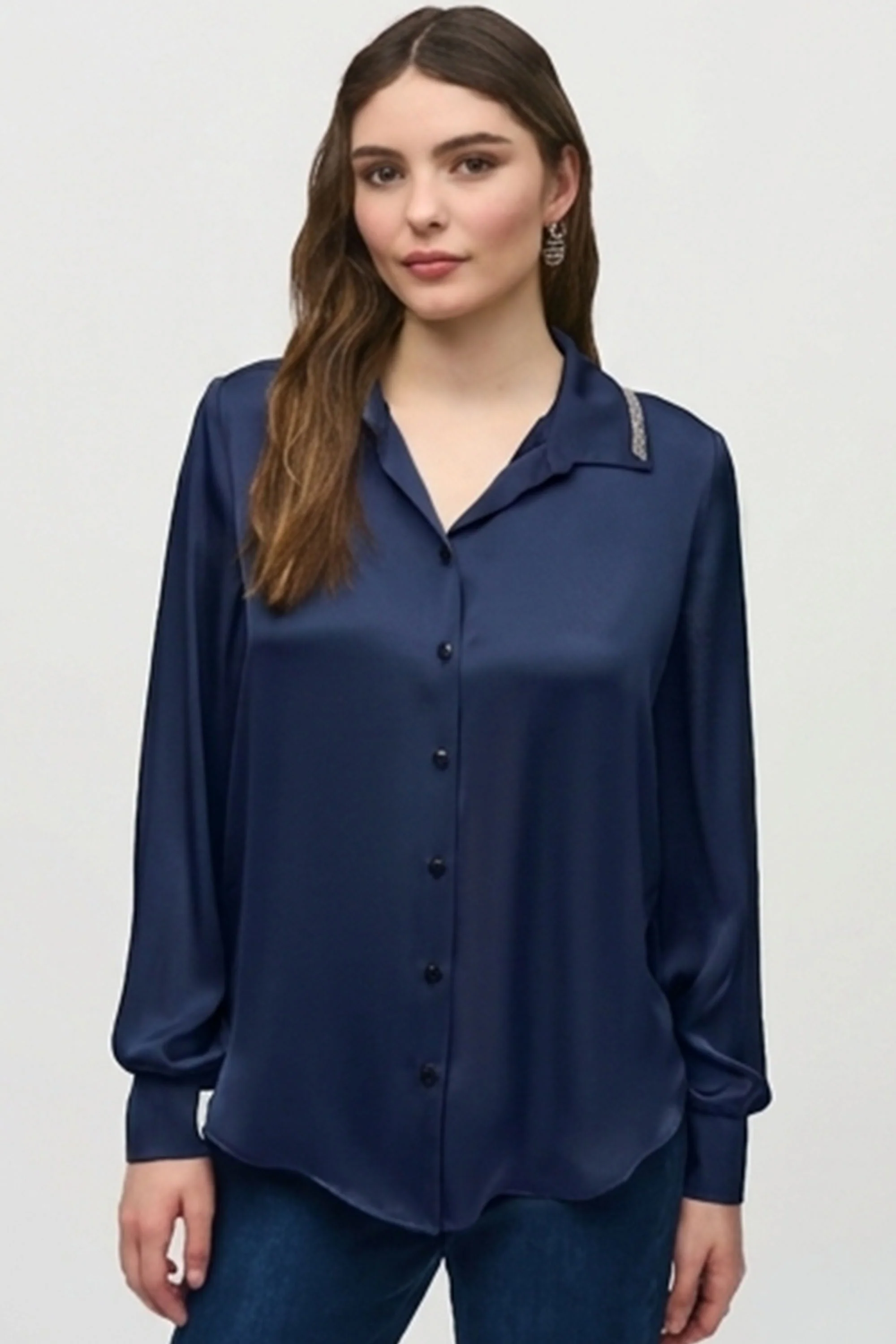 Joseph Ribkoff Satin Straight Blouse Style 244101 - Image 6