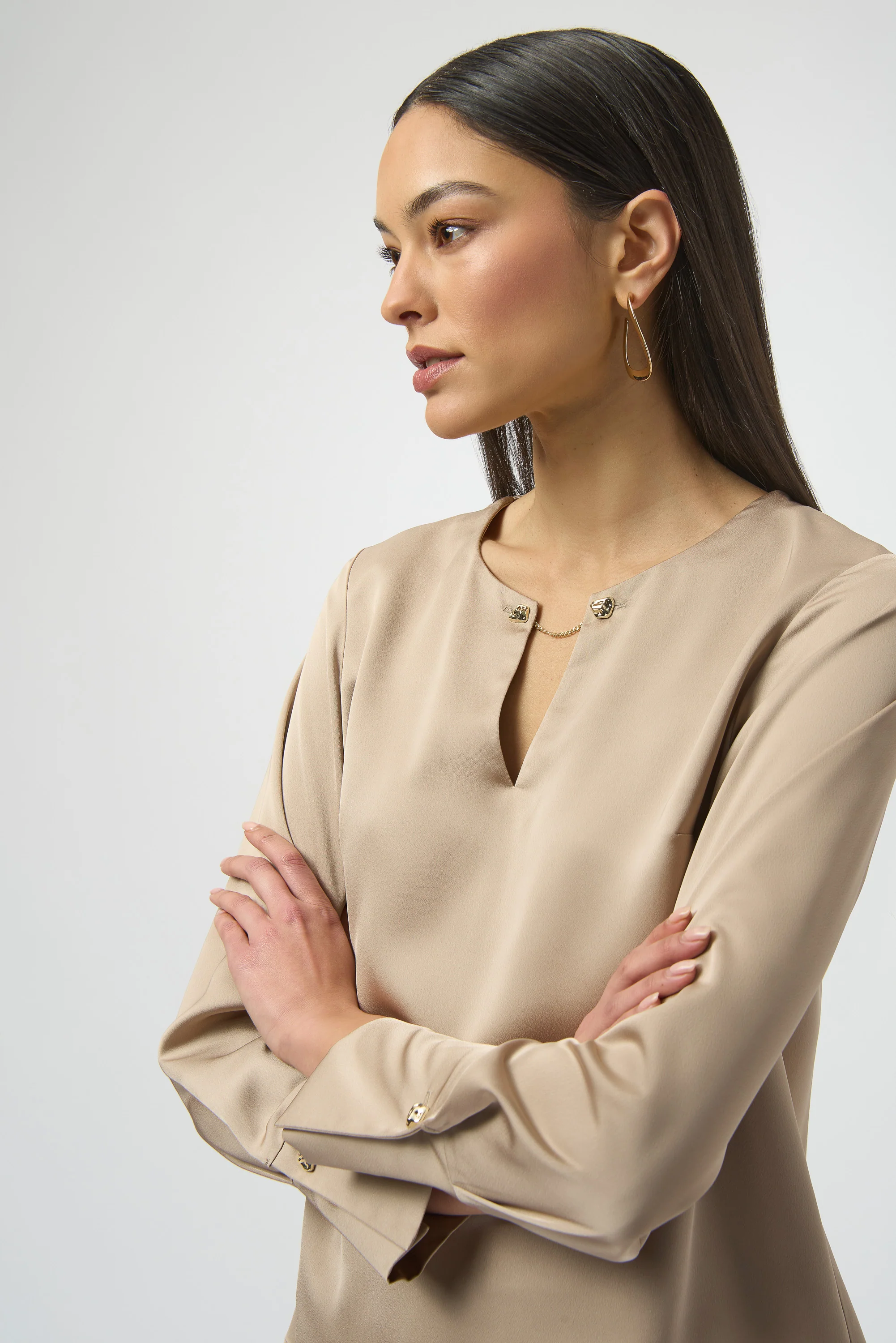 Joseph Ribkoff Satin Straight Top Style 254135 - Image 4