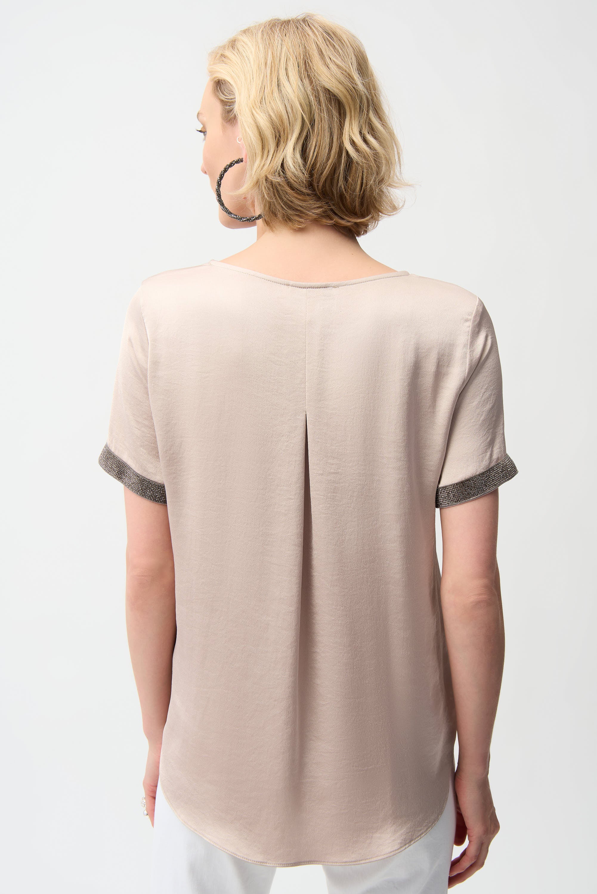 Joseph Ribkoff Satin Top With Rhinestones Detail Style 261116 - Image 7