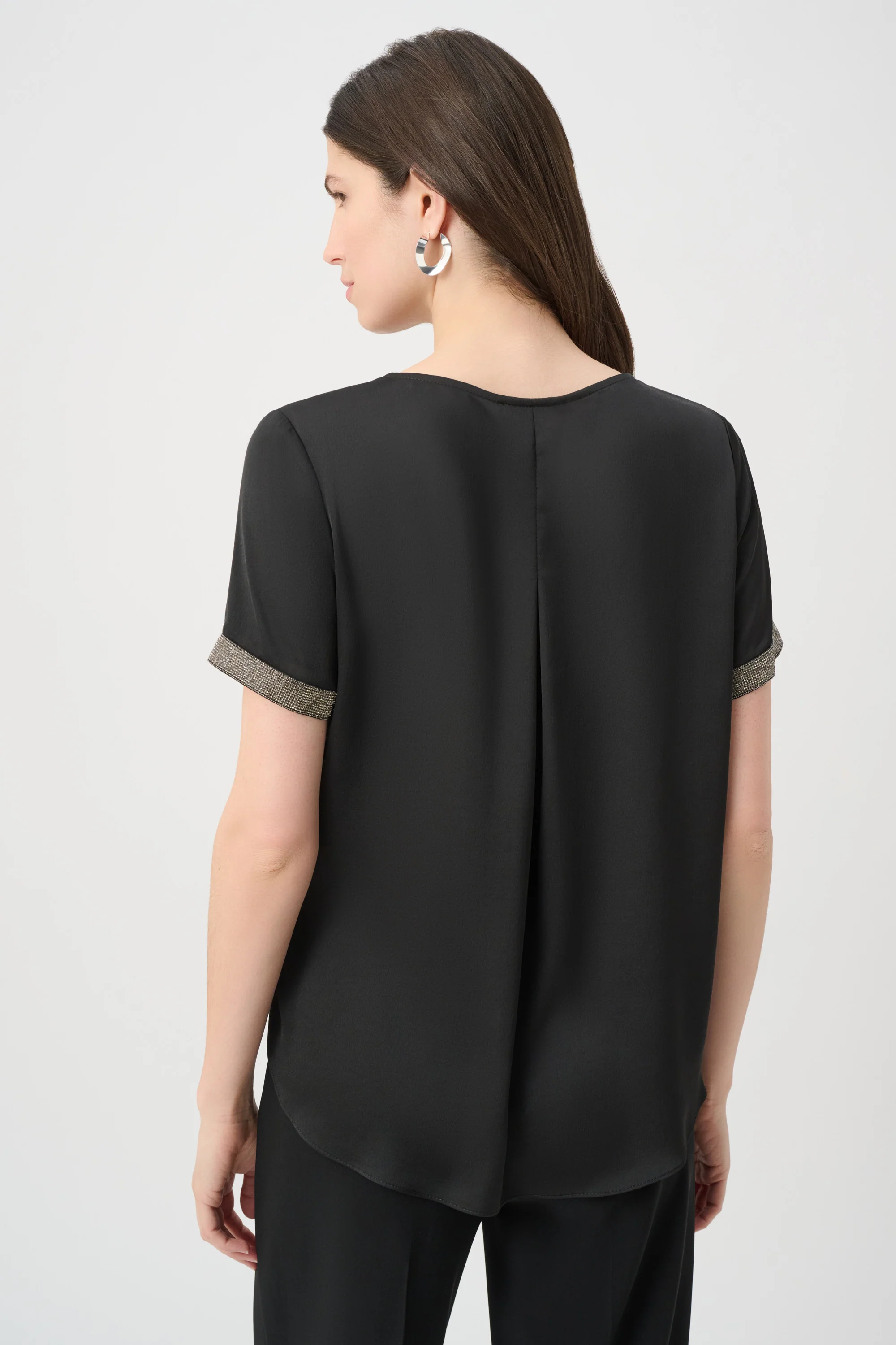 Joseph Ribkoff Satin Top With Rhinestones Detail Style 261116 - Image 9