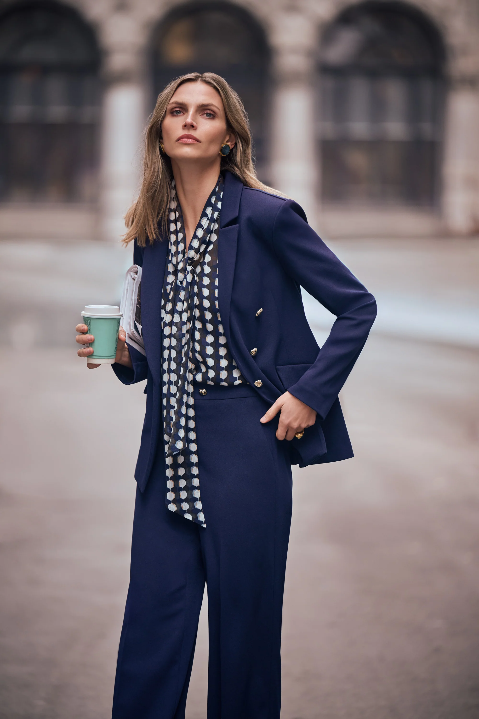 Joseph Ribkoff Scuba Crepe Fitted Blazer Style 263086 - Image 3
