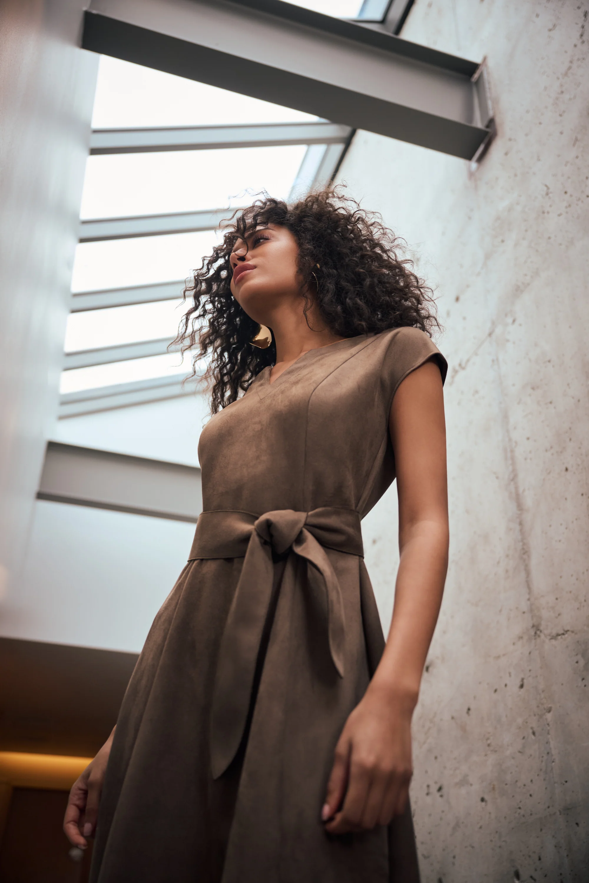 Joseph Ribkoff Scuba Suede Fit-and-Flare Dress Style 263105 - Image 2