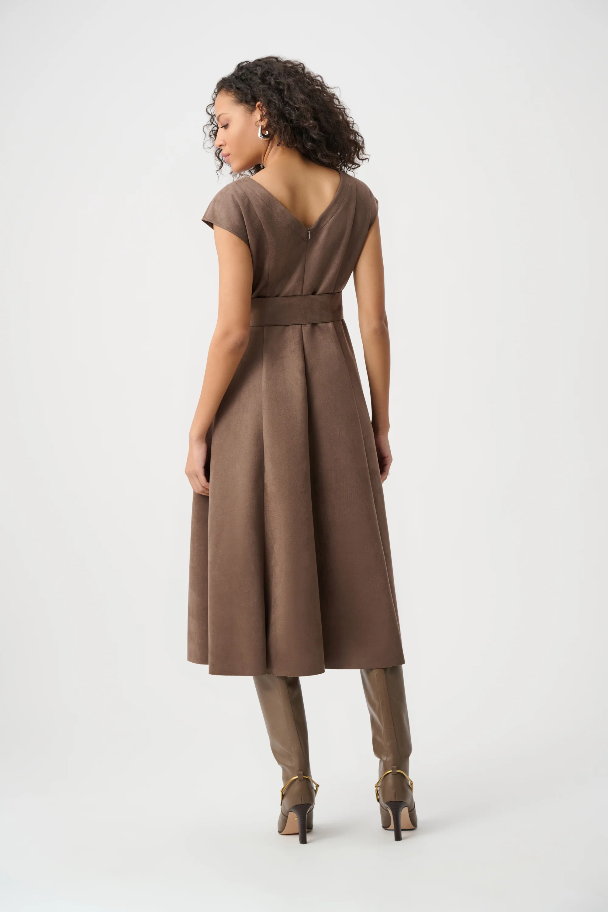 Joseph Ribkoff Scuba Suede Fit-and-Flare Dress Style 263105 - Image 6