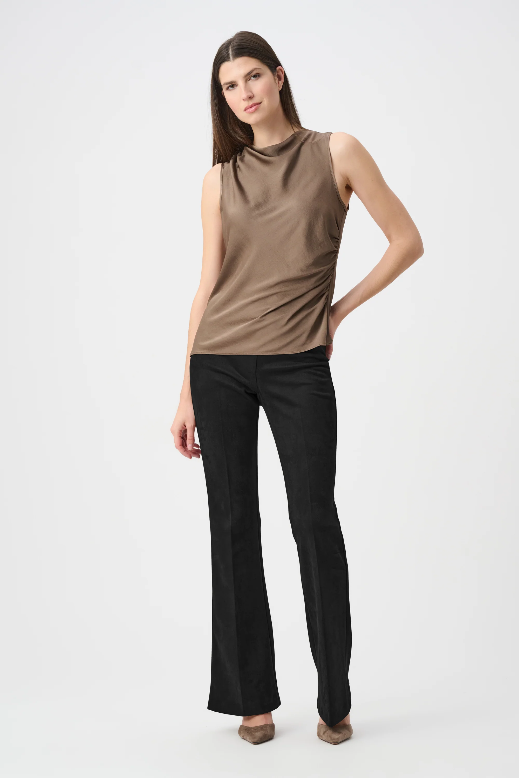 Joseph Ribkoff Faux Suede Flared Pull-On Pants Style 263160 - Image 10