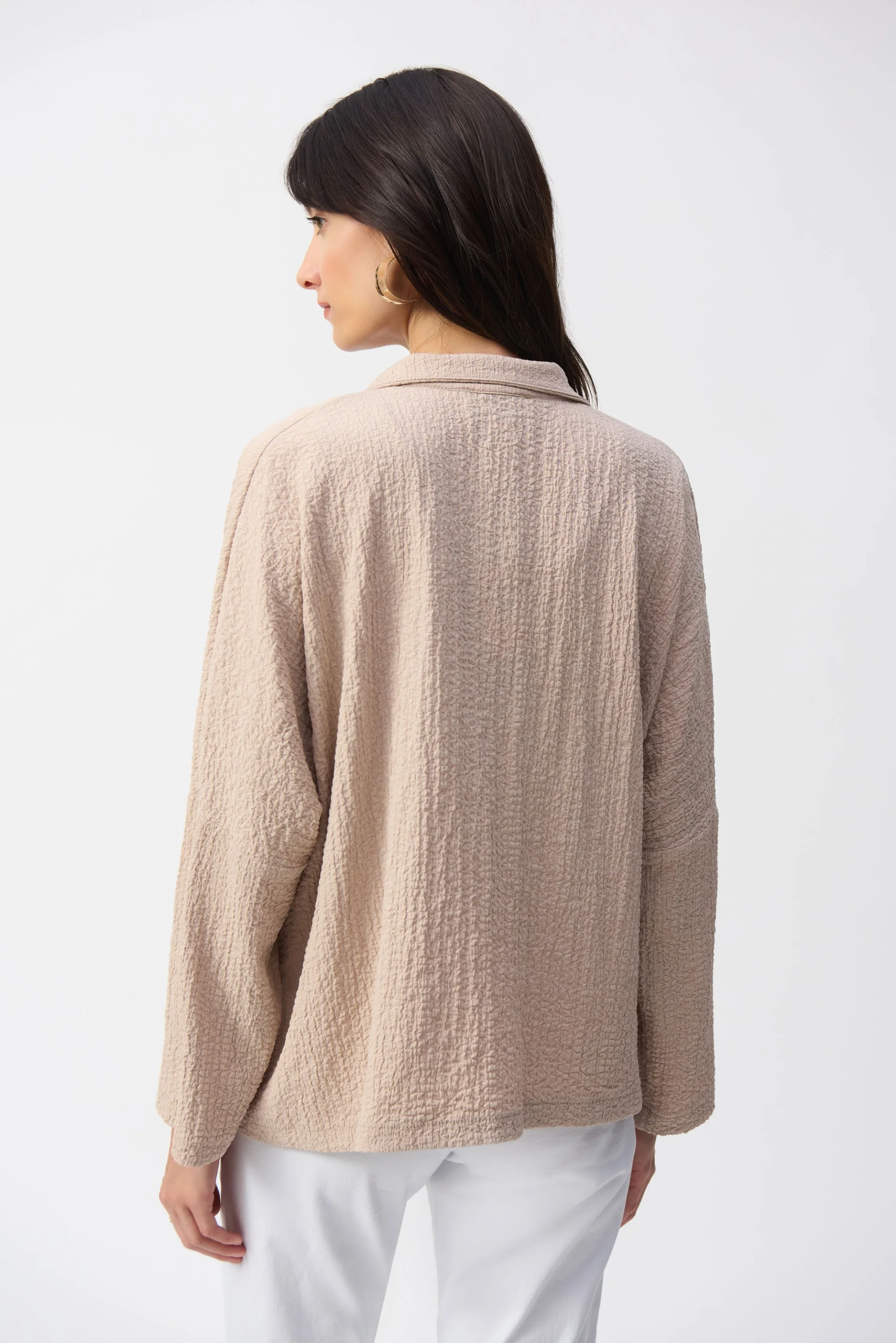 Joseph Ribkoff Seersucker Asymmetrical Boxy Jacket Style 251058 - Image 2