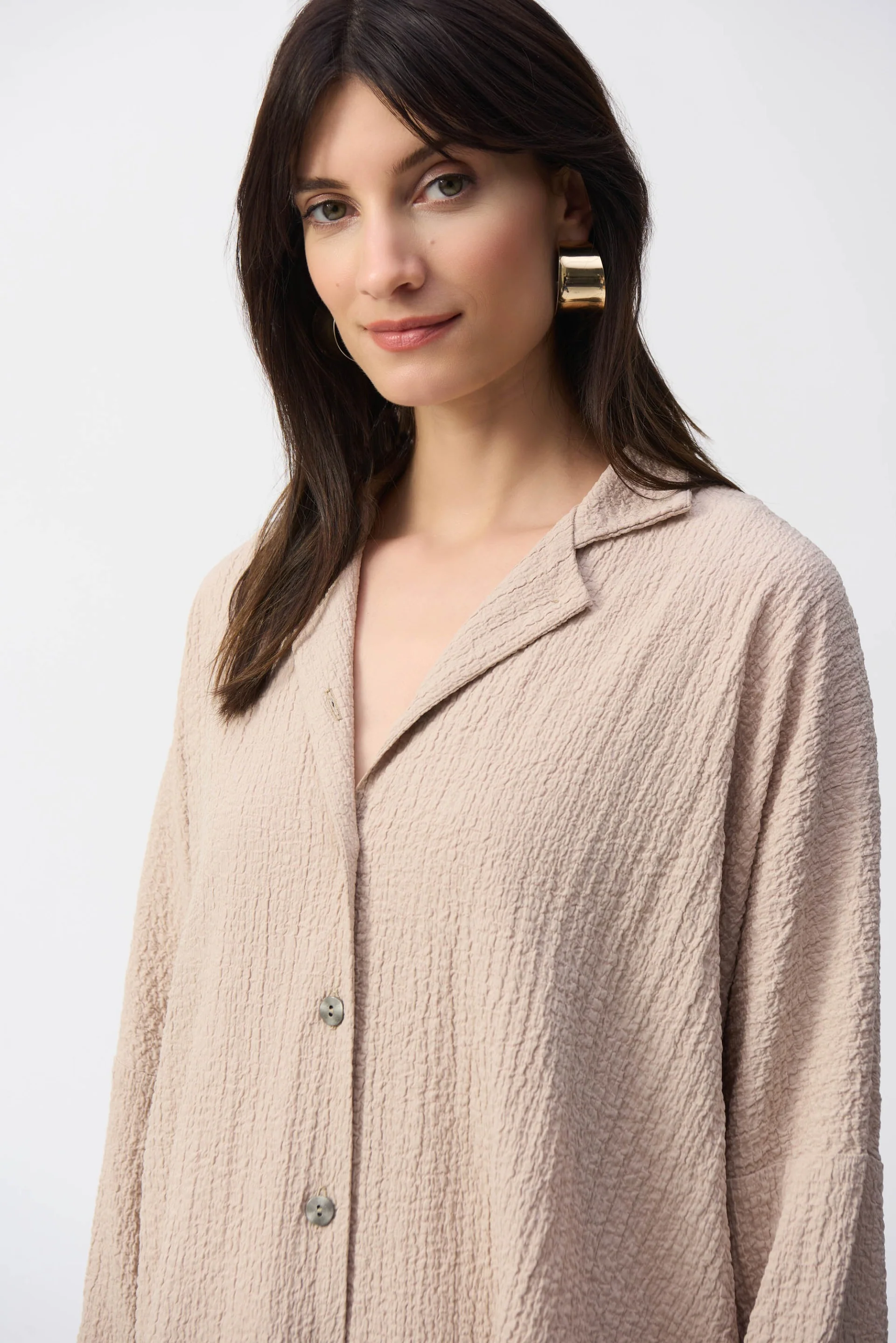 Joseph Ribkoff Seersucker Asymmetrical Boxy Jacket Style 251058 - Image 3