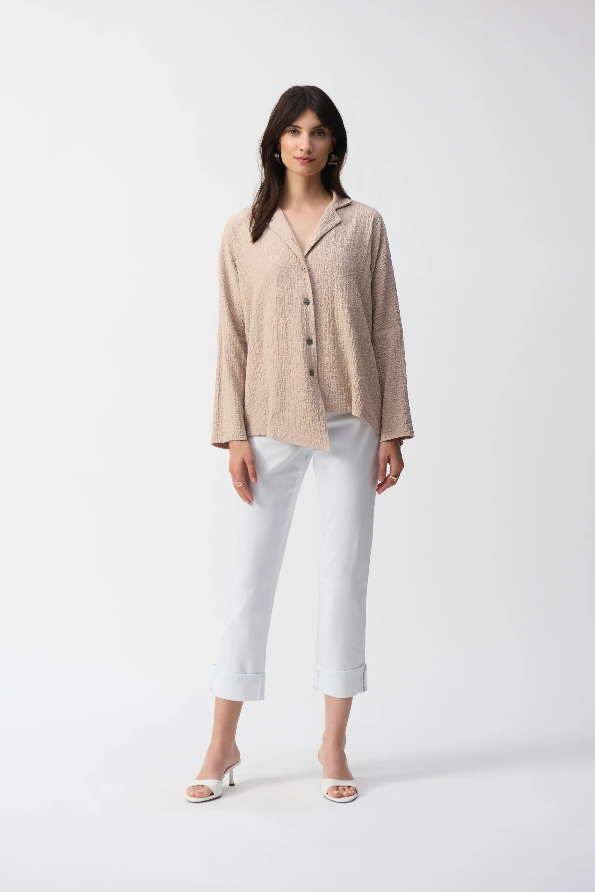 Joseph Ribkoff Seersucker Asymmetrical Boxy Jacket Style 251058 - Image 5