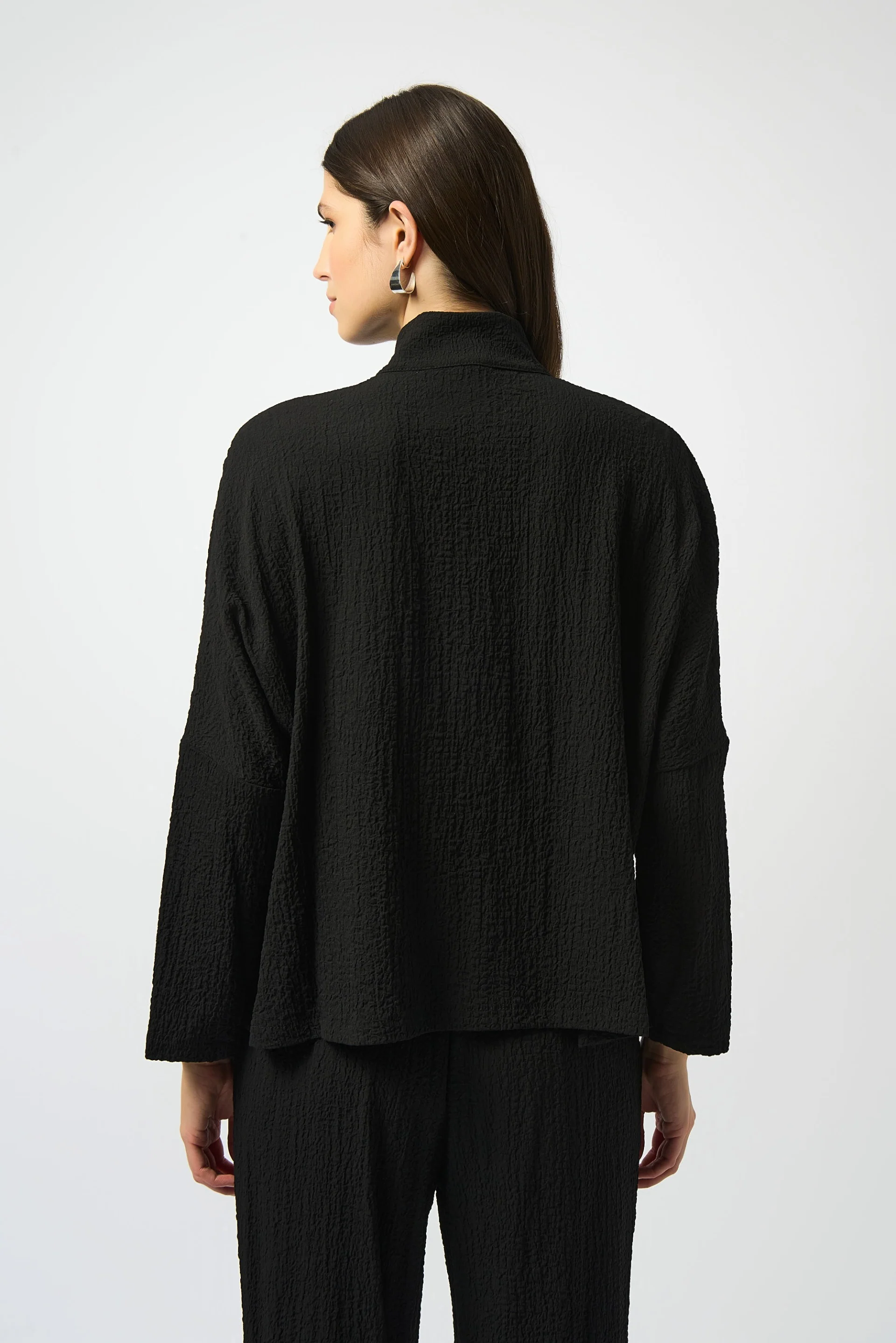 Joseph Ribkoff Seersucker Asymmetrical Boxy Jacket Style 251058 - Image 7