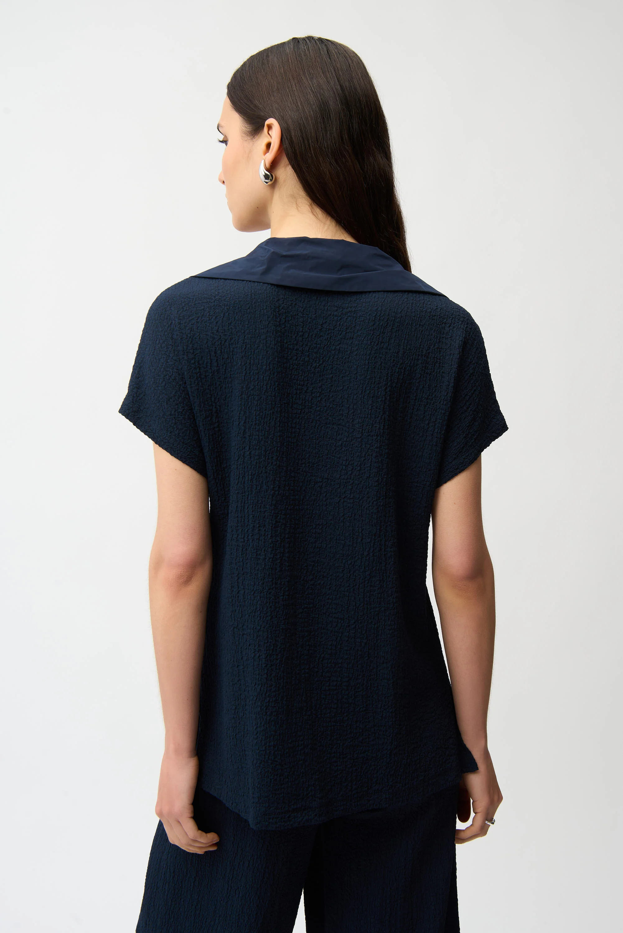 Joseph Ribkoff Seersucker Boxy Top With Memory Collar Style 261017 - Image 7