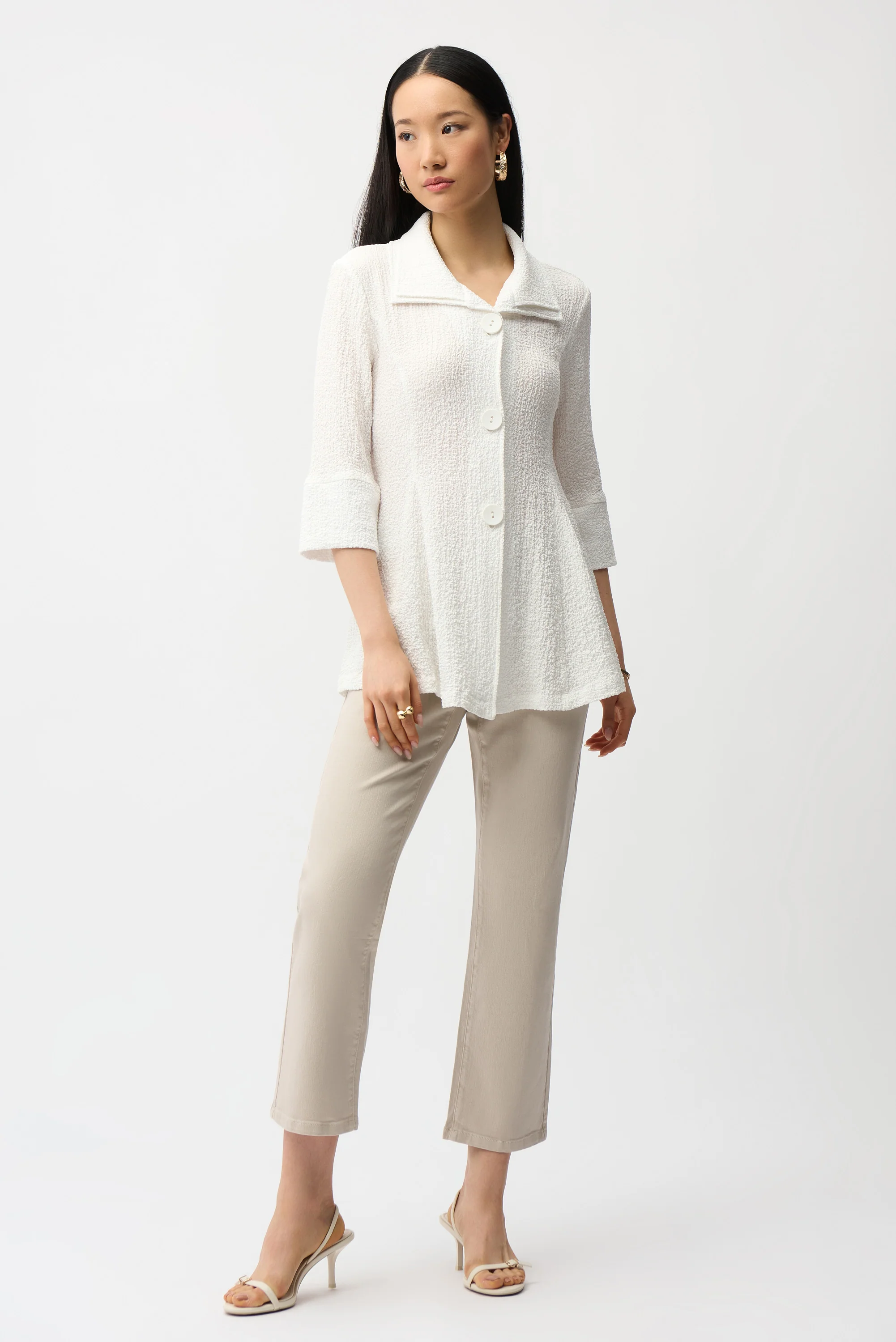 Joseph Ribkoff Seersucket Flared Jacket Style 261128 - Image 2