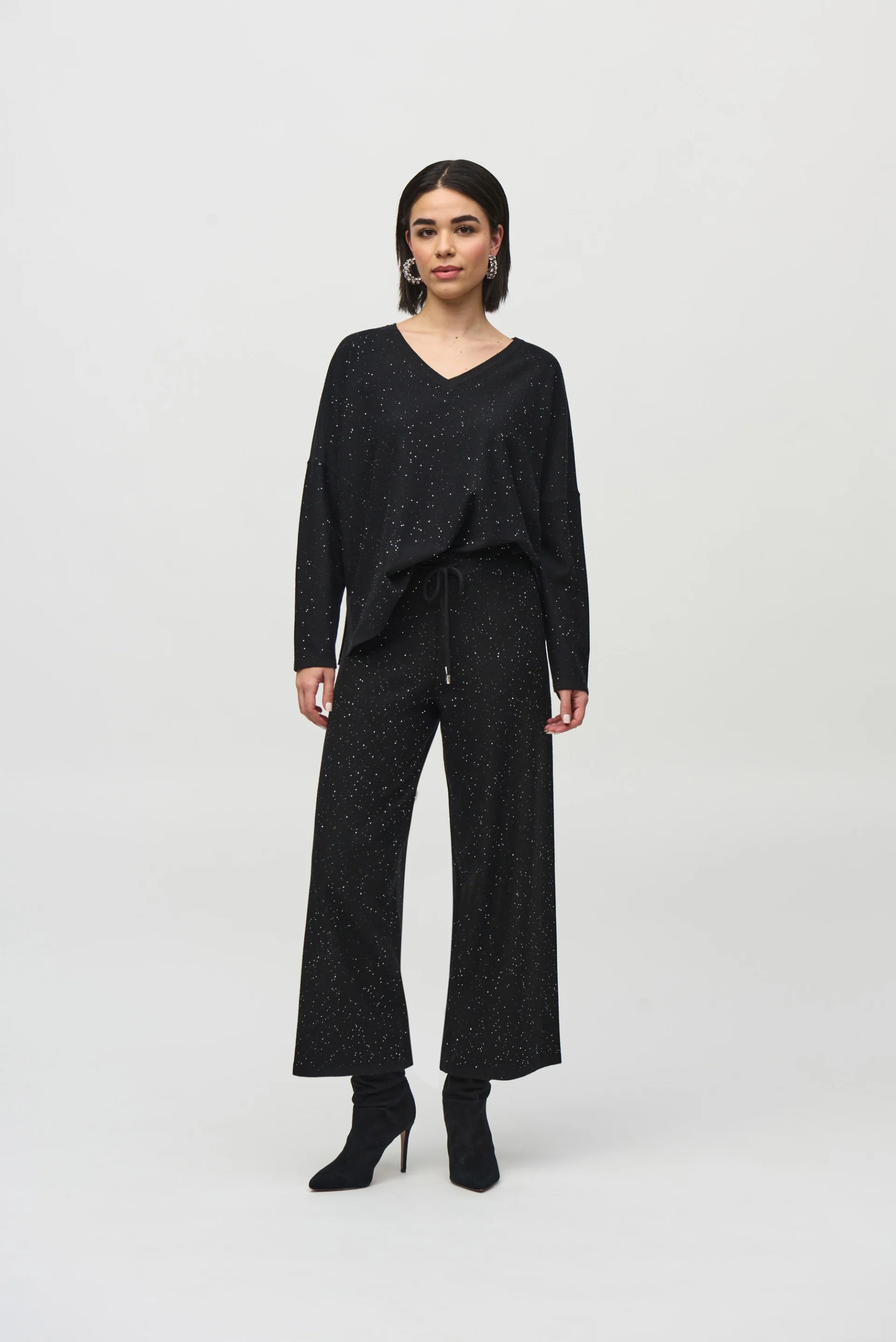 Joseph Ribkoff Sequined Sweater Knit Boxy Top Style 244921 - Image 15