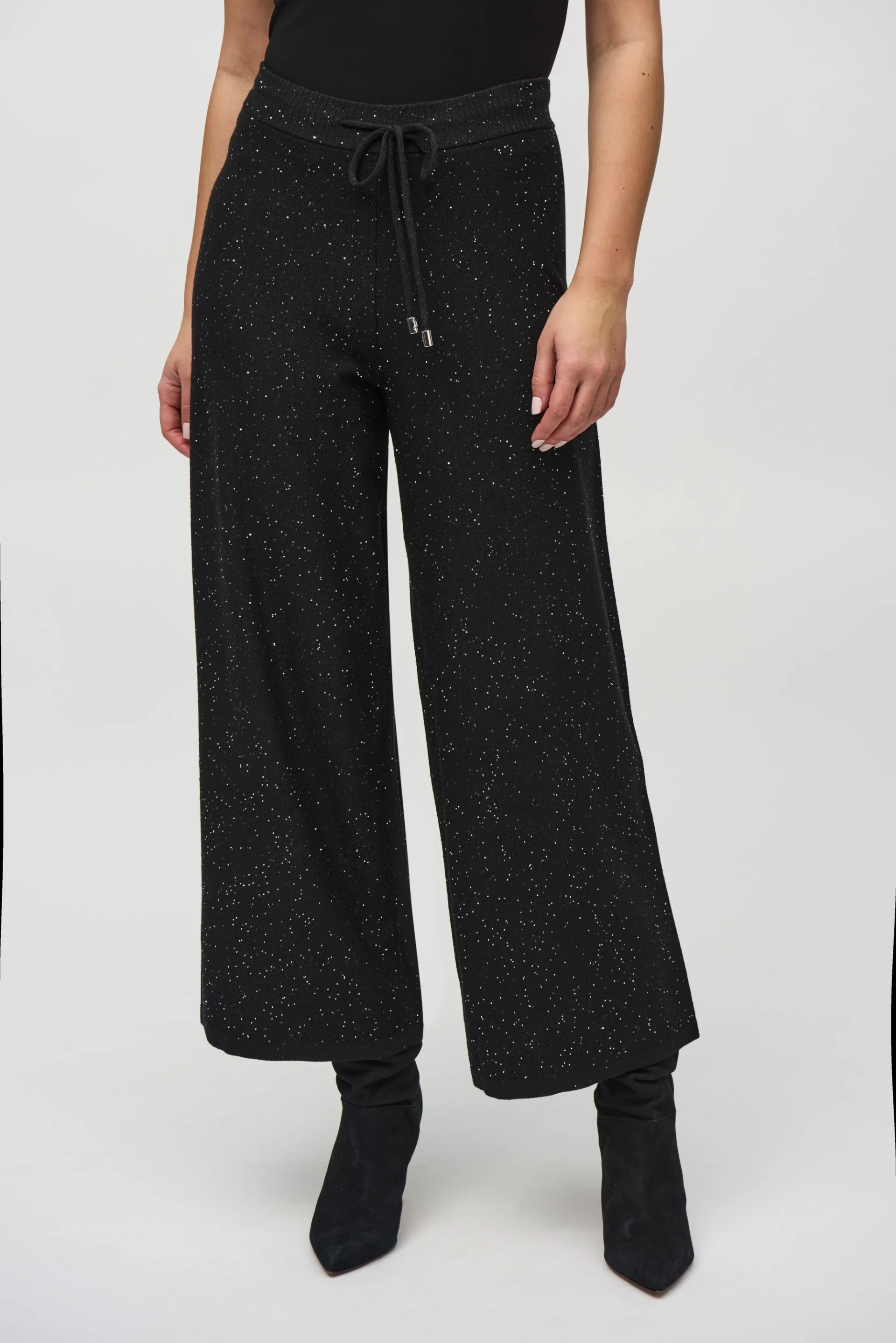 Joseph Ribkoff Sequined Sweater Knit Culotte Pants Style 244922 - Image 6