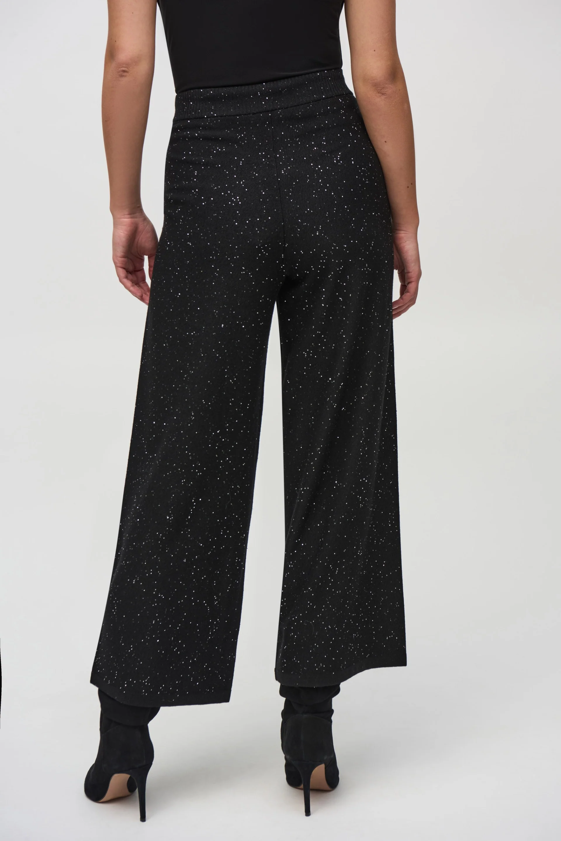 Joseph Ribkoff Sequined Sweater Knit Culotte Pants Style 244922 - Image 8