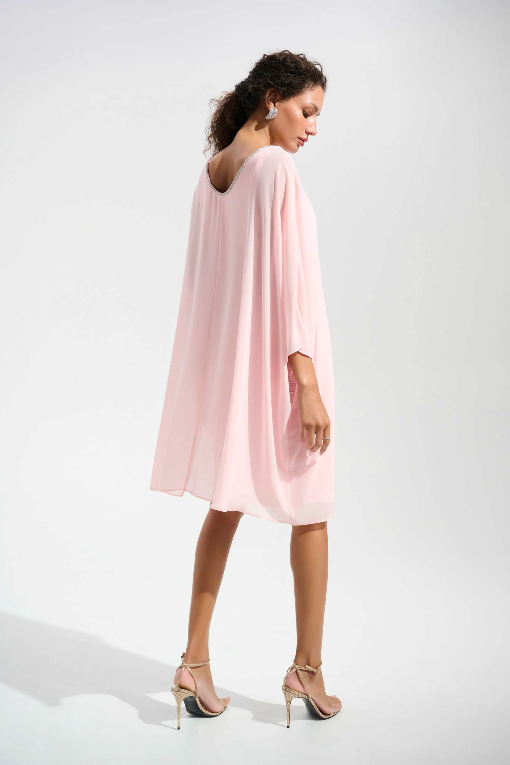 Joseph Ribkoff Sheath Dress With Chiffon Poncho Overlay Style 261707 - Image 6