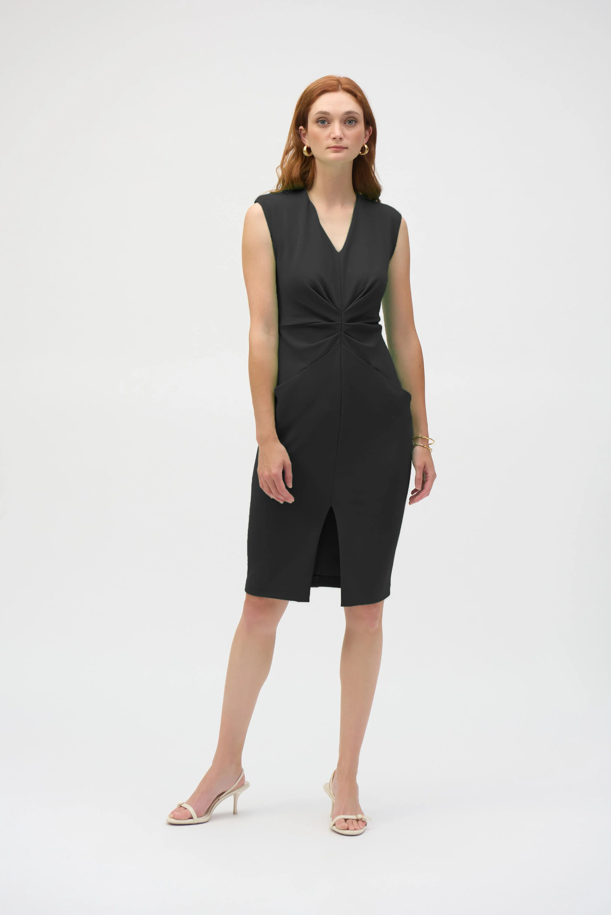 Joseph Ribkoff Sheath Dress With Front Pleats Style 252191 - Image 4