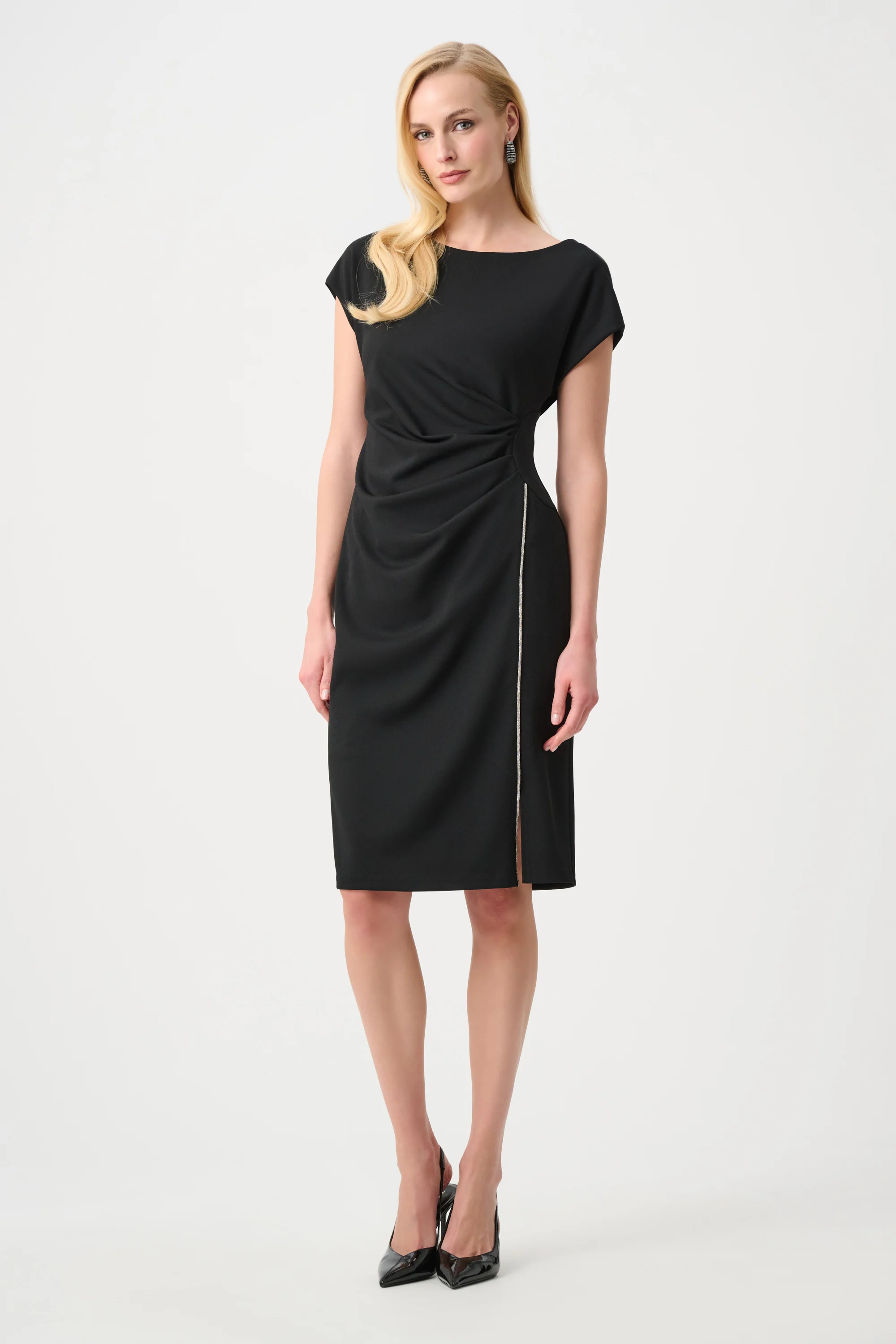 Joseph Ribkoff Sheath Dress With Rhinestones Piping Style 261713XF26