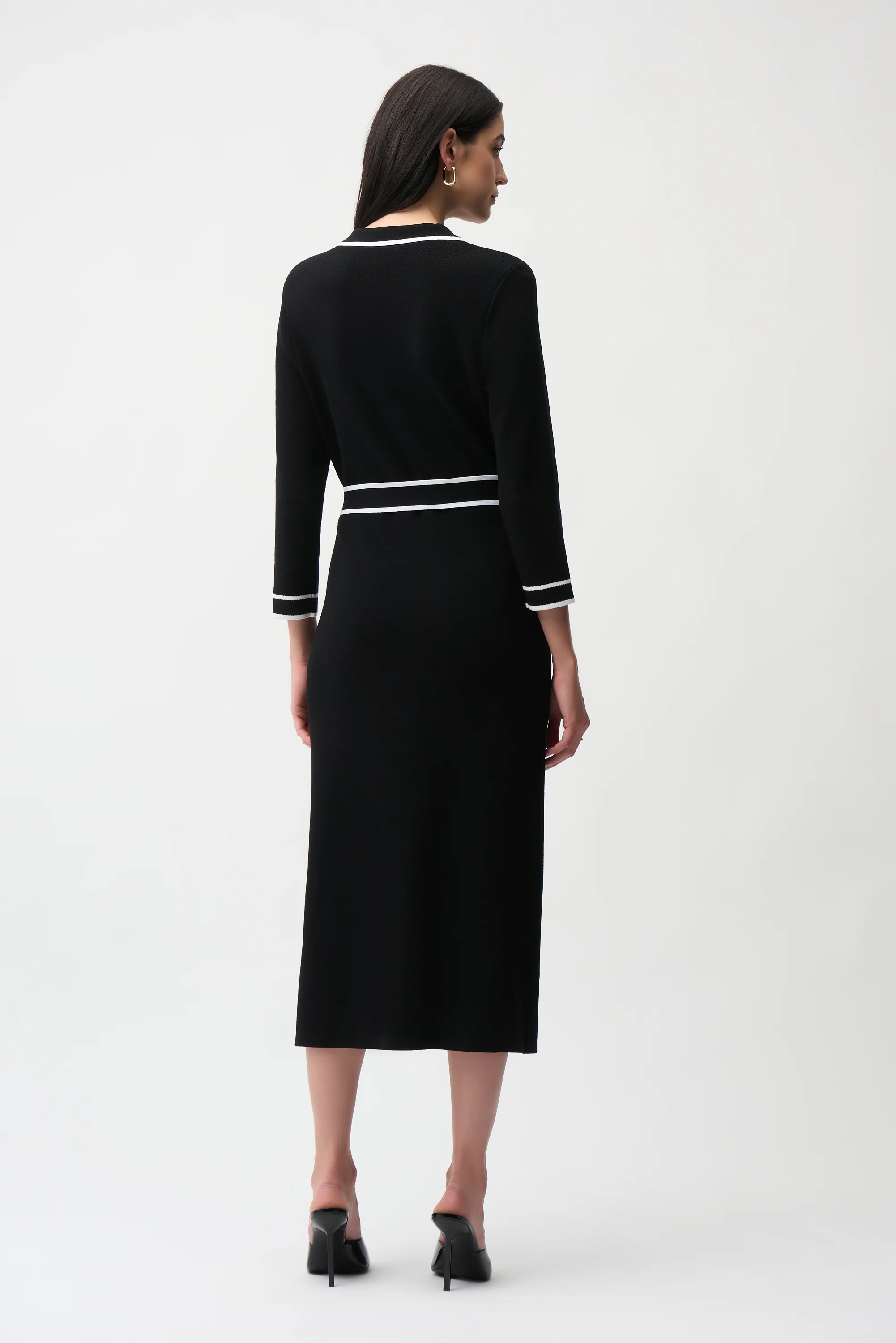 Joseph Ribkoff Shirt Dress with Contrast Piping And Sash Style 261944 - Image 5