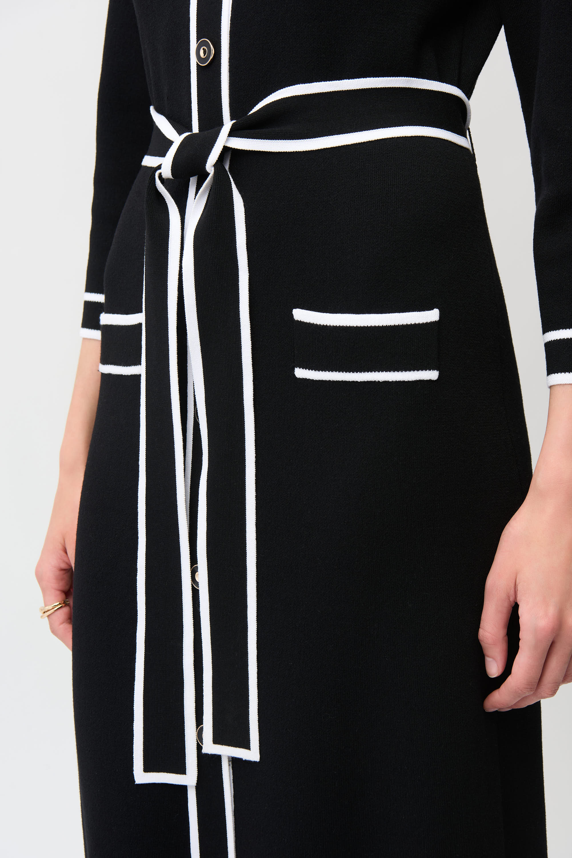 Joseph Ribkoff Shirt Dress with Contrast Piping And Sash Style 261944 - Image 6