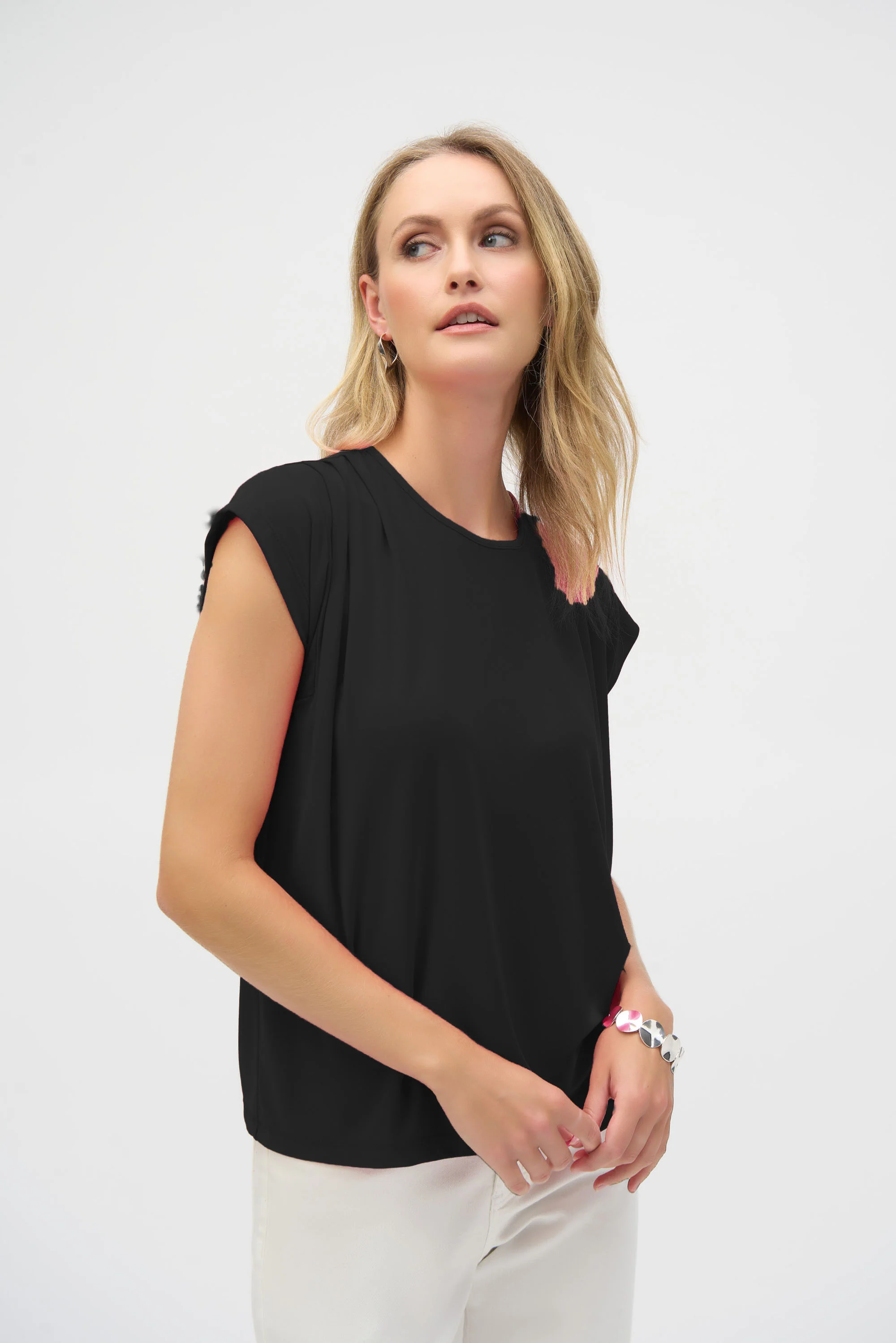 Joseph Ribkoff Short Sleeve Straight Top Style 252127