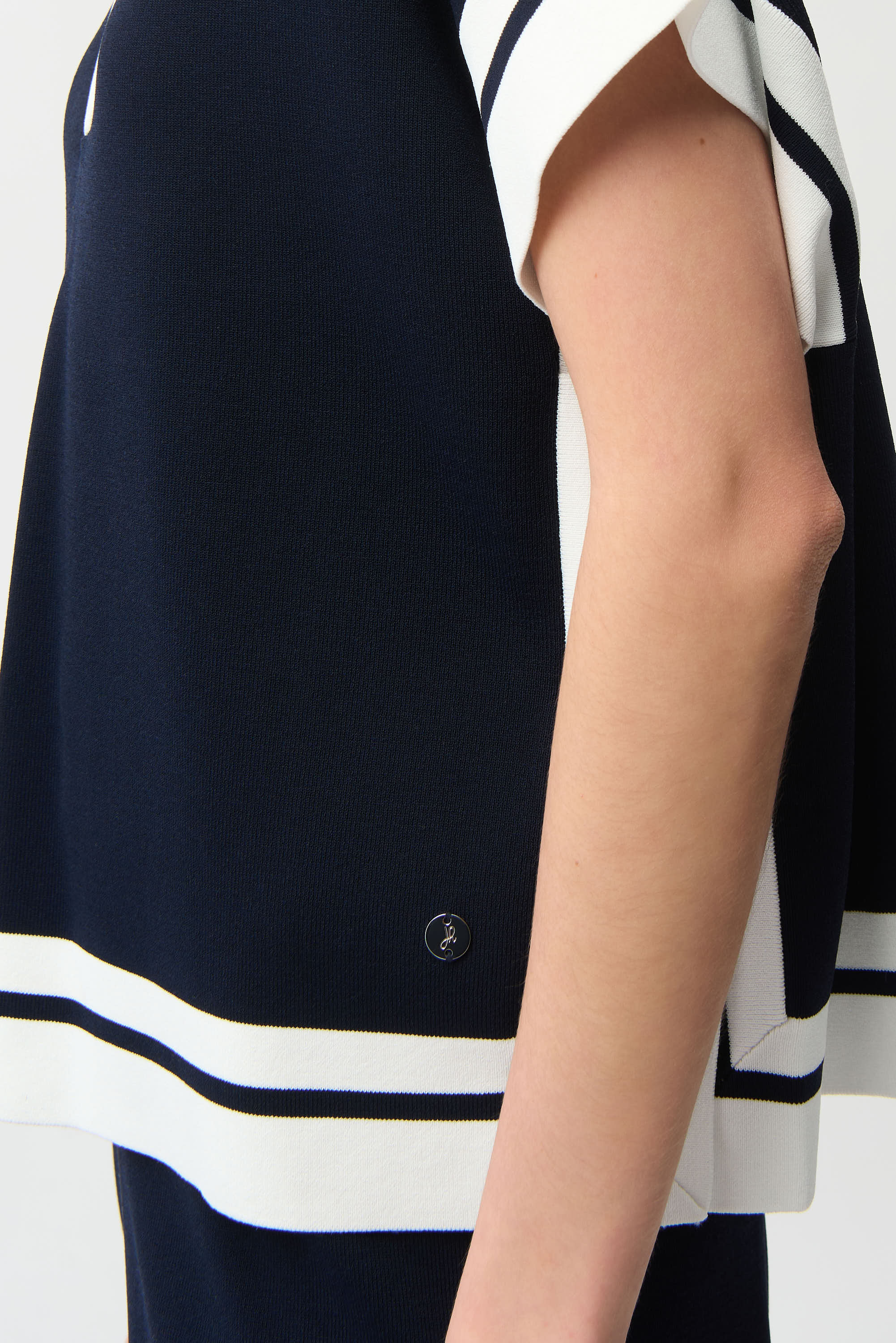 Joseph Ribkoff Short Sleeve Sweater With Stripe Detail Style 261941 - Image 6