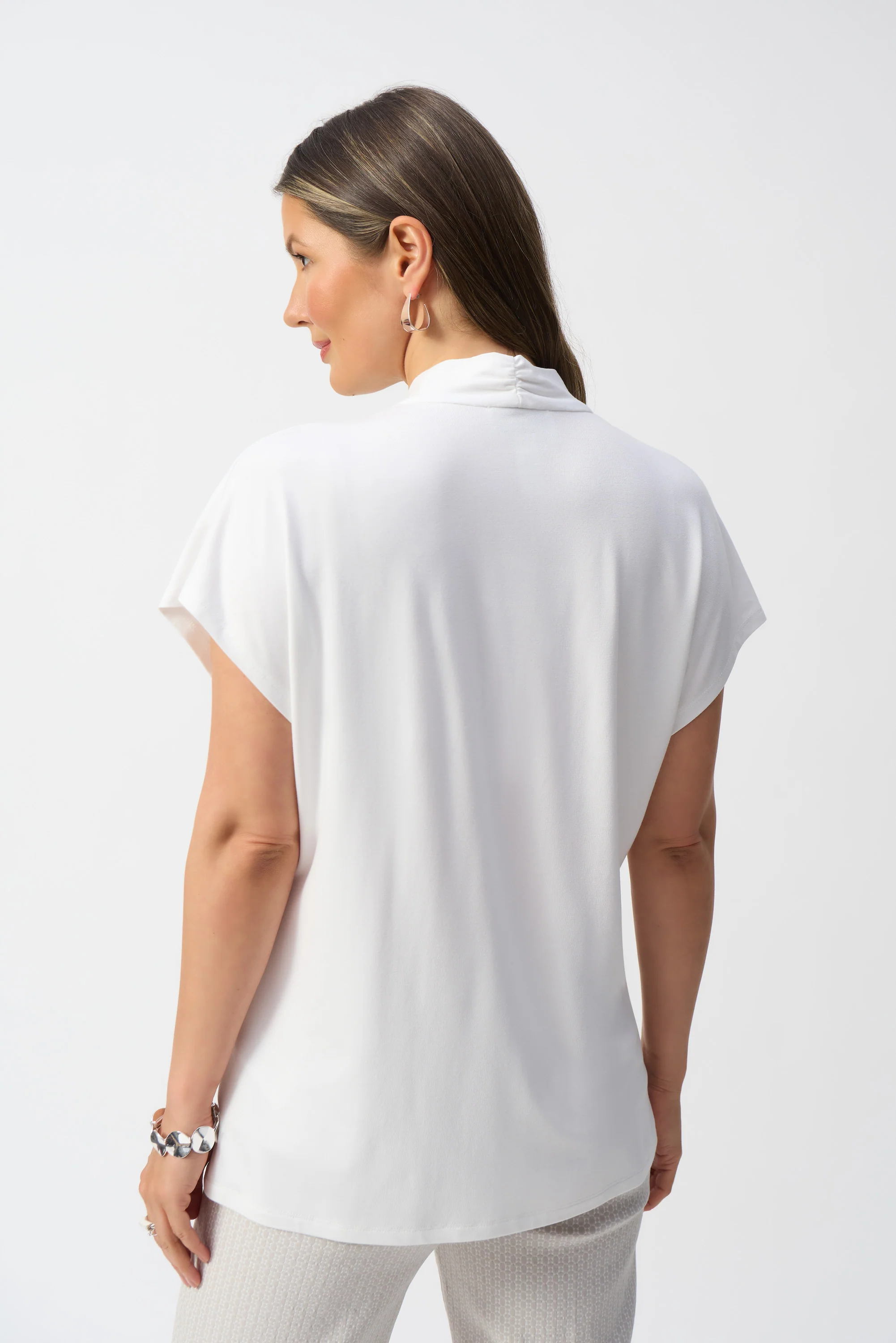 Joseph Ribkoff Short Sleeve V-Neck Straight Top Style 251286 - Image 2