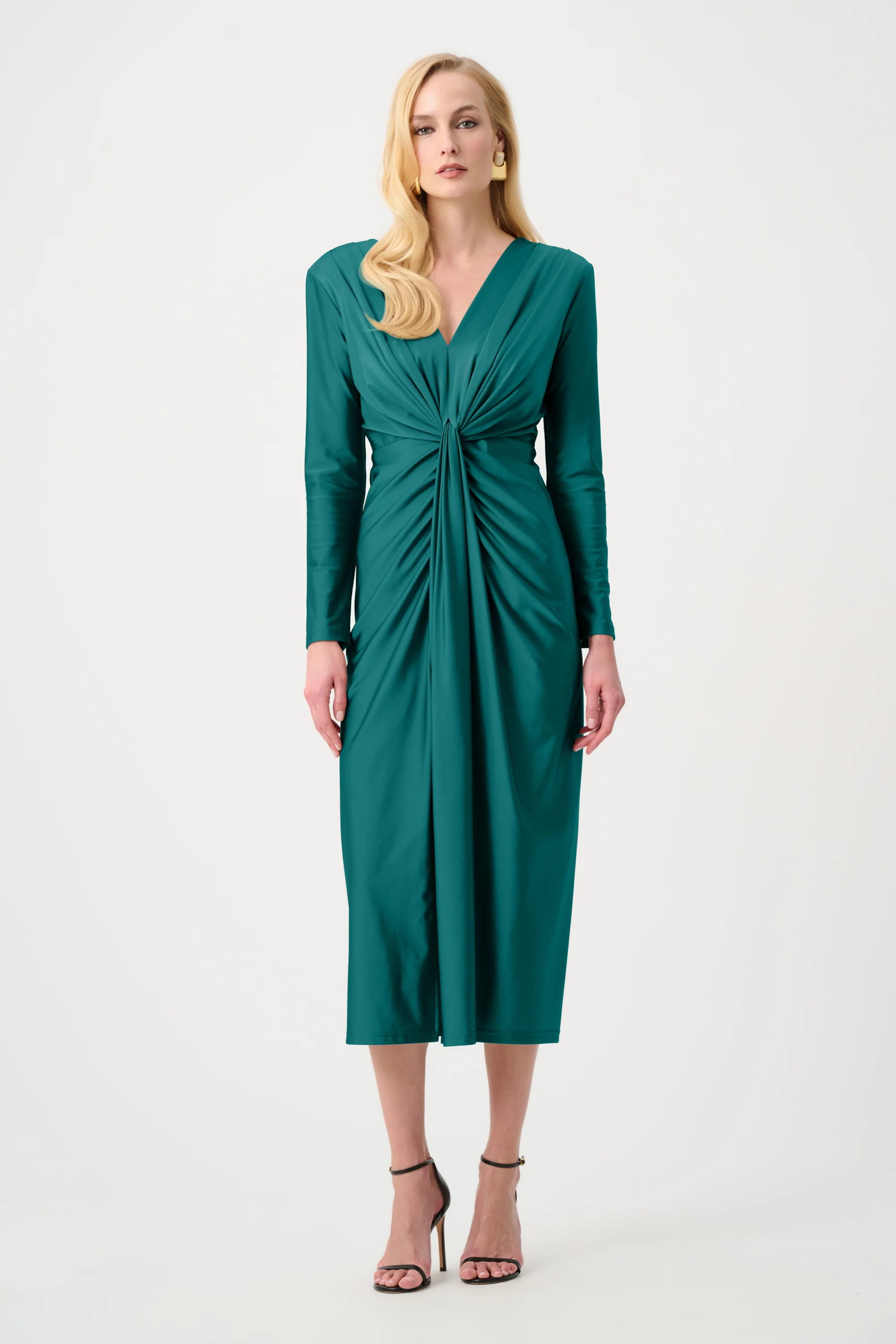 Joseph Ribkoff Signature Draped V-Neck Sheath Dress Style 253714F26 - Image 10