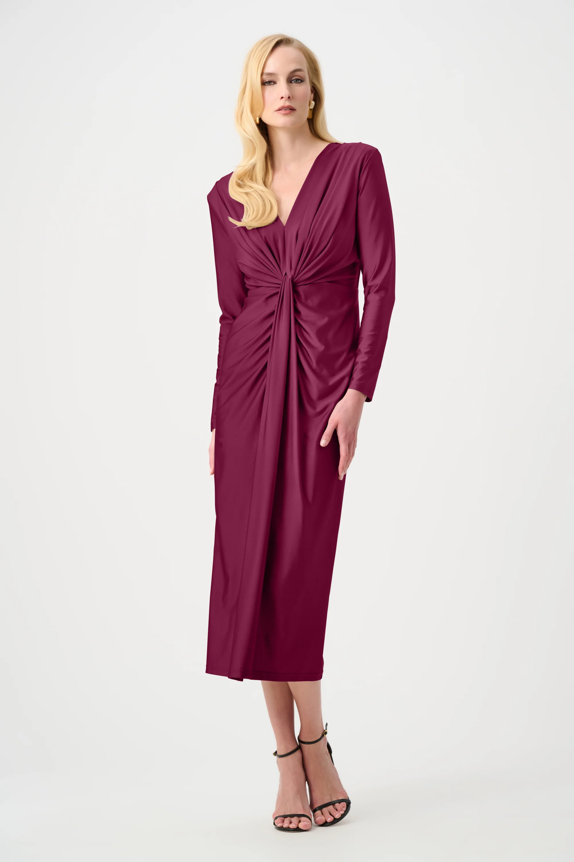 Joseph Ribkoff Signature Draped V-Neck Sheath Dress Style 253714F26 - Image 14