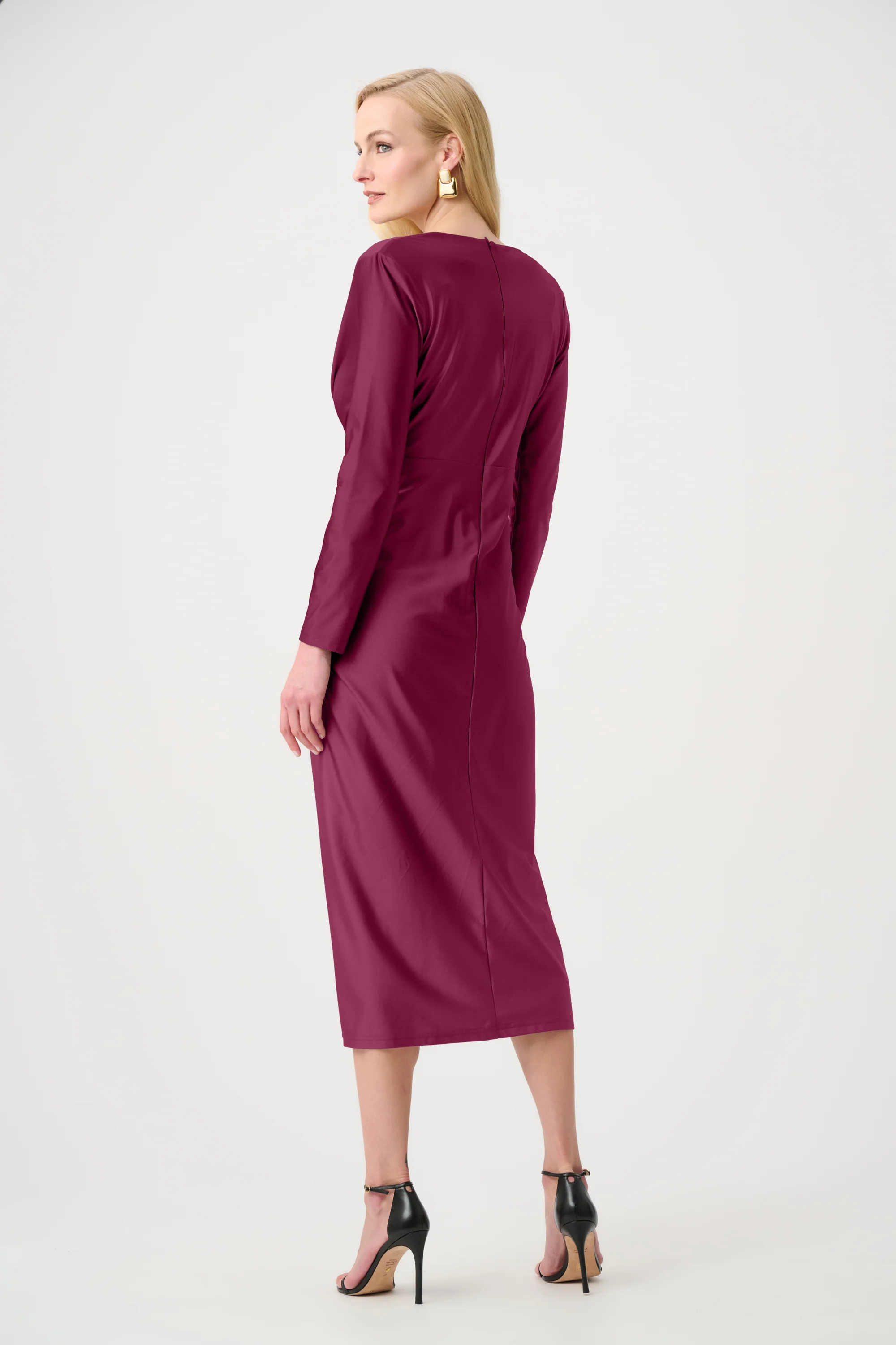Joseph Ribkoff Signature Draped V-Neck Sheath Dress Style 253714F26 - Image 17