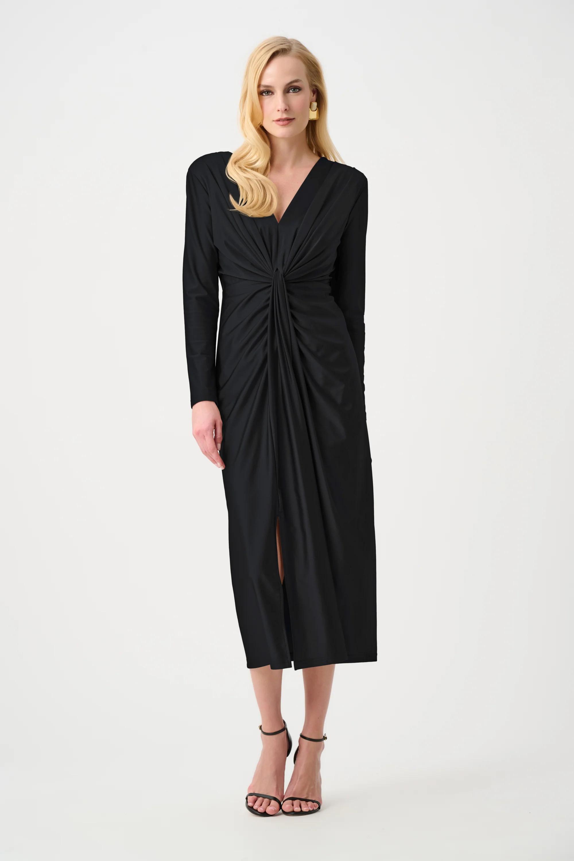 Joseph Ribkoff Signature Draped V-Neck Sheath Dress Style 253714F26 - Image 6