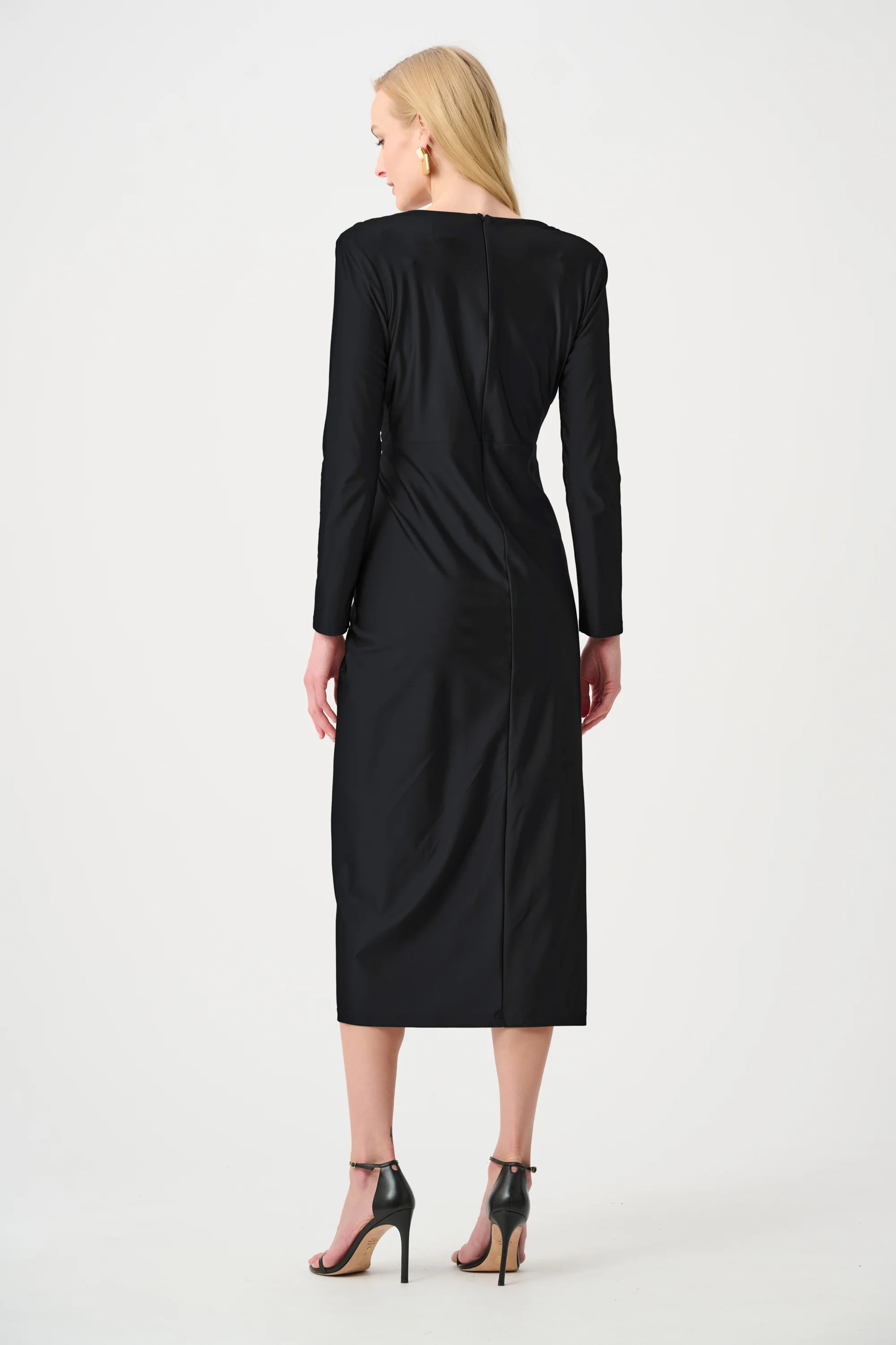 Joseph Ribkoff Signature Draped V-Neck Sheath Dress Style 253714F26 - Image 9