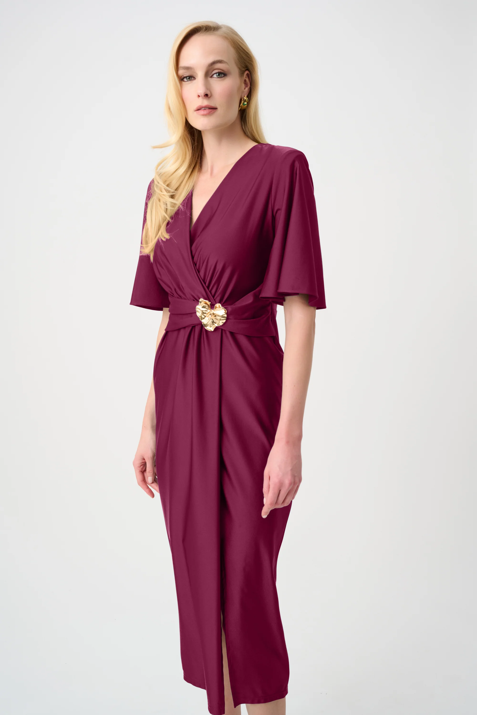 Joseph Ribkoff Signature Dress With Ruched Waistband Style 263733 - Image 10