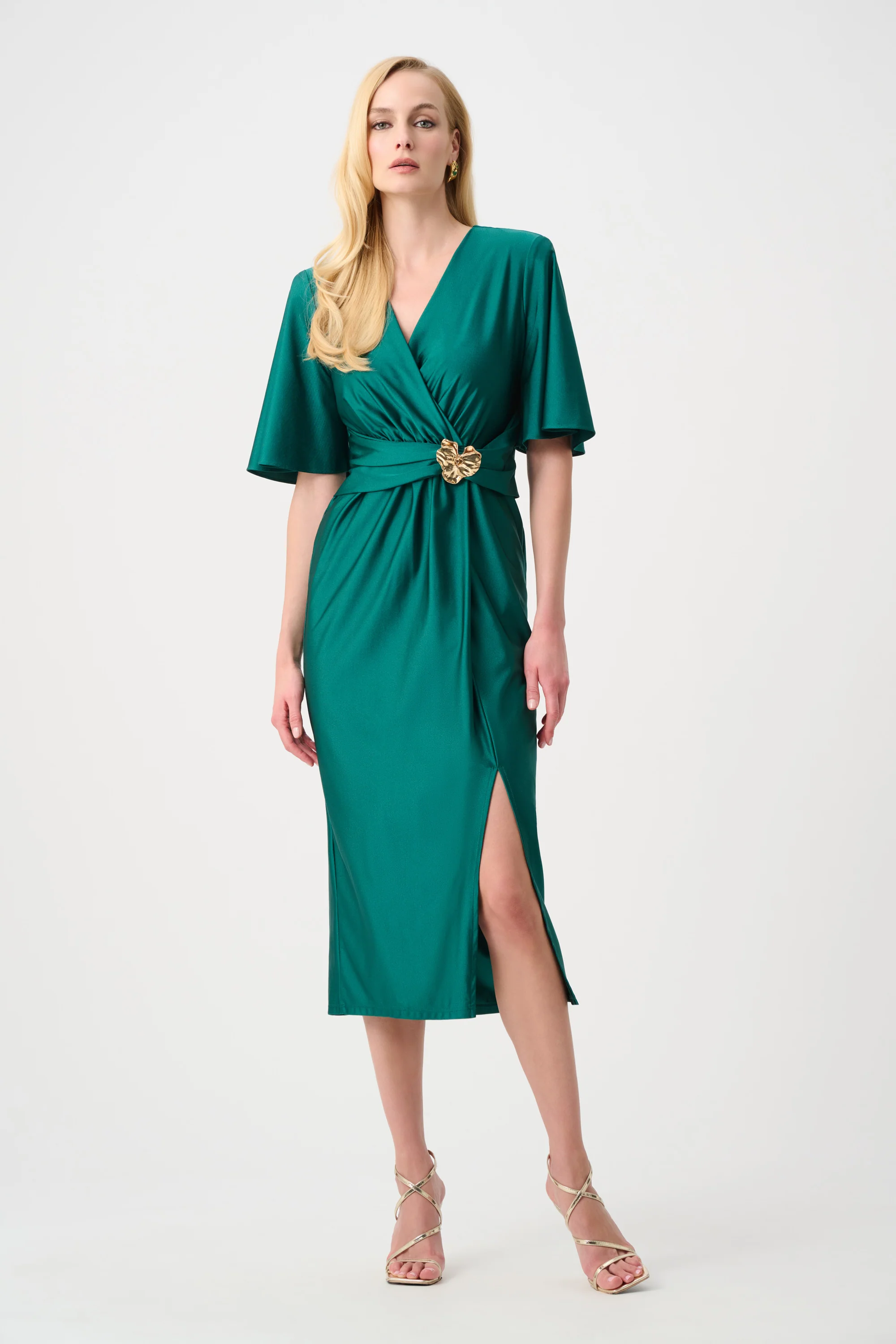 Joseph Ribkoff Signature Dress With Ruched Waistband Style 263733 - Image 3