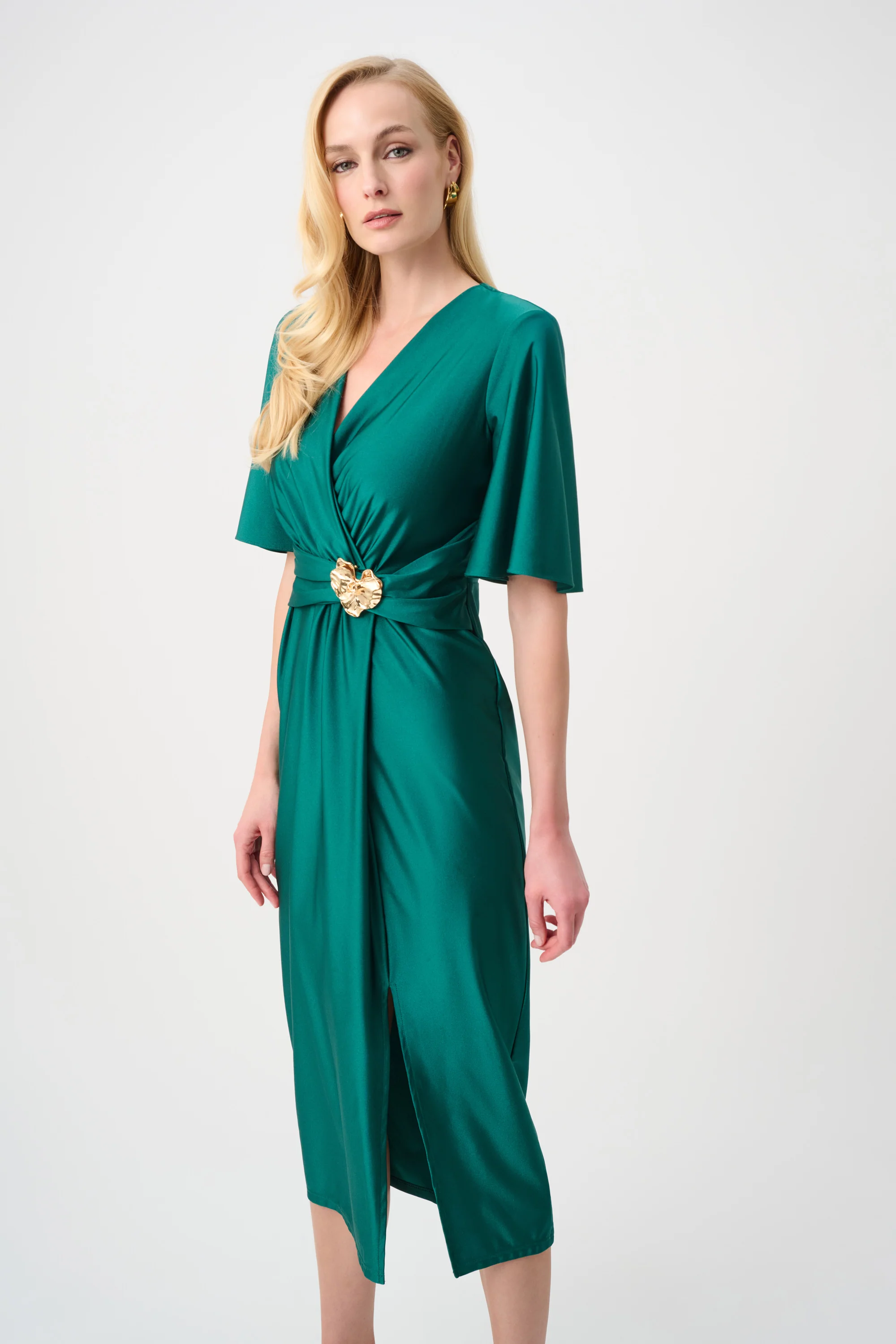 Joseph Ribkoff Signature Dress With Ruched Waistband Style 263733 - Image 4