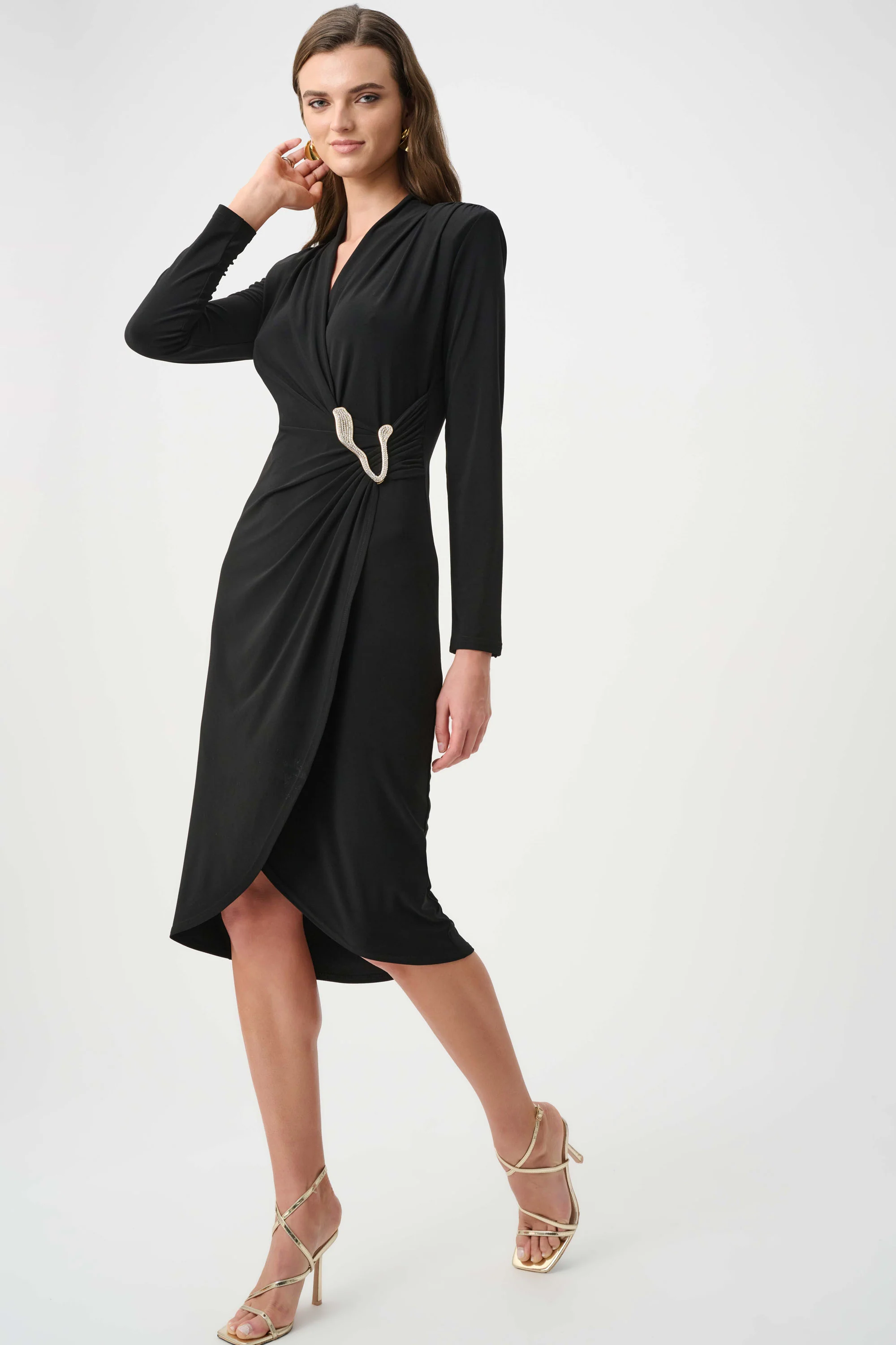 Joseph Ribkoff Signature Sheath Wrap Dress Style 263709 - Image 4