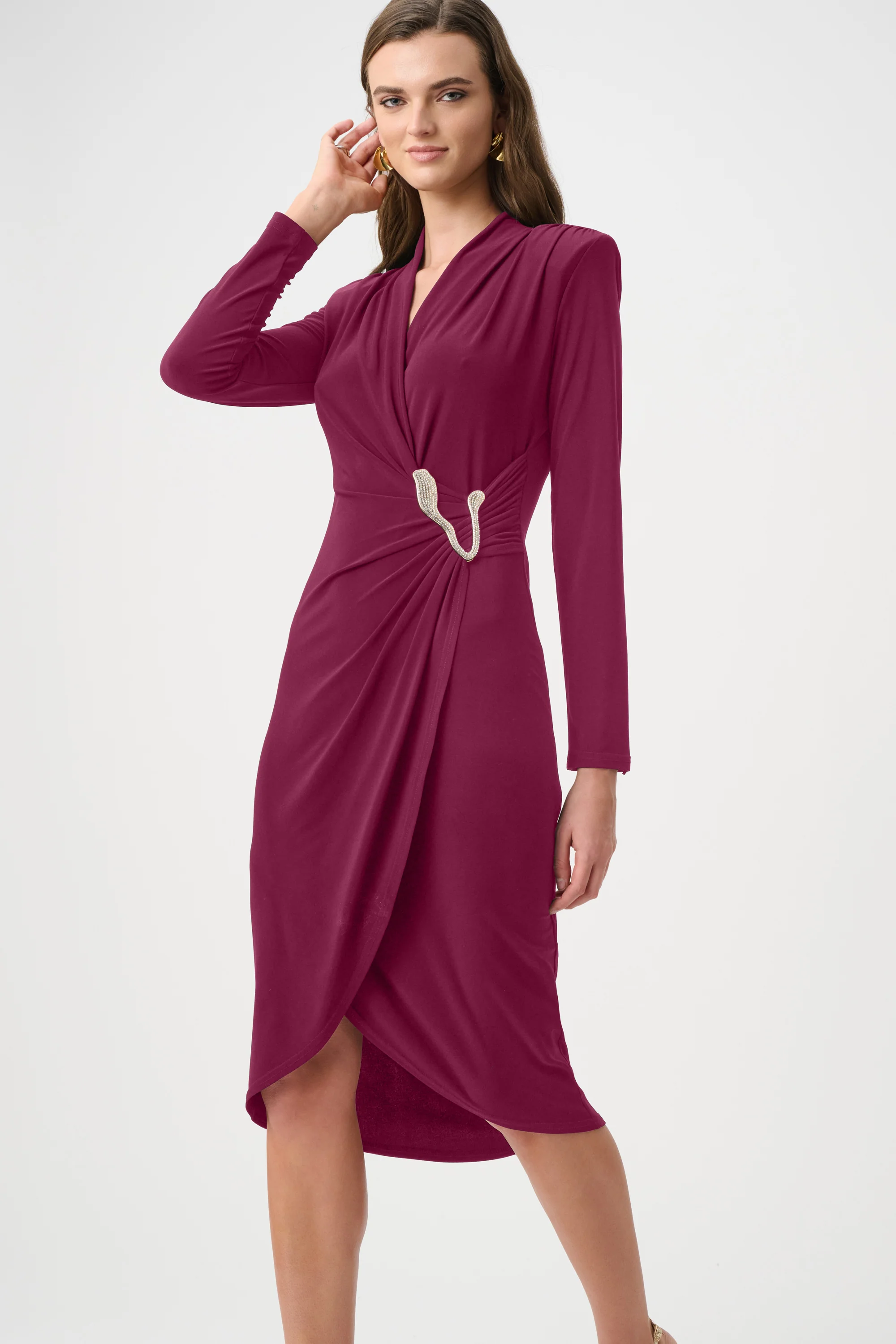 Joseph Ribkoff Signature Sheath Wrap Dress Style 263709 - Image 8
