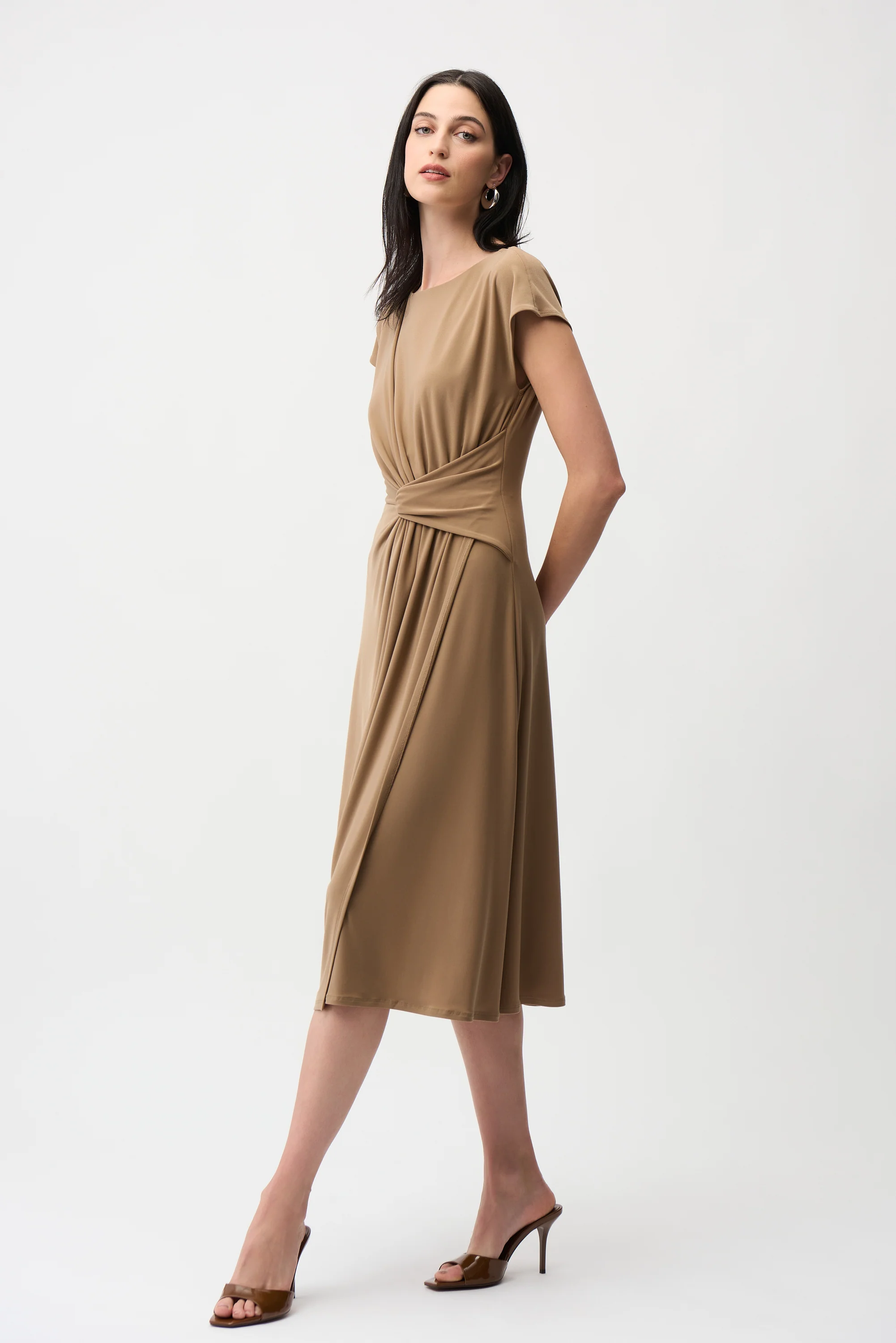 Joseph Ribkoff Silky Knit A Line Dress With Wrap Skirt Style 261146 - Image 3