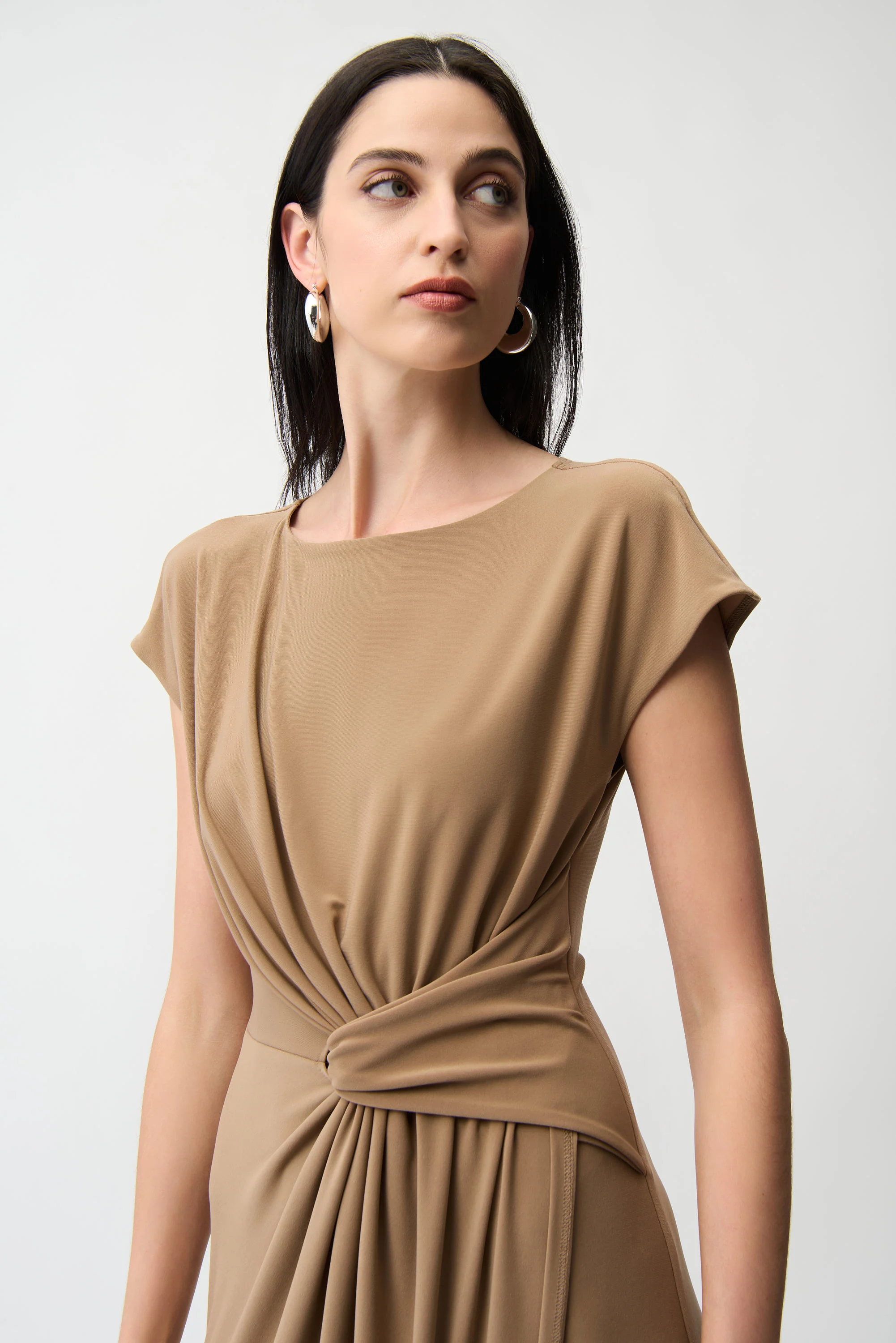 Joseph Ribkoff Silky Knit A Line Dress With Wrap Skirt Style 261146 - Image 5