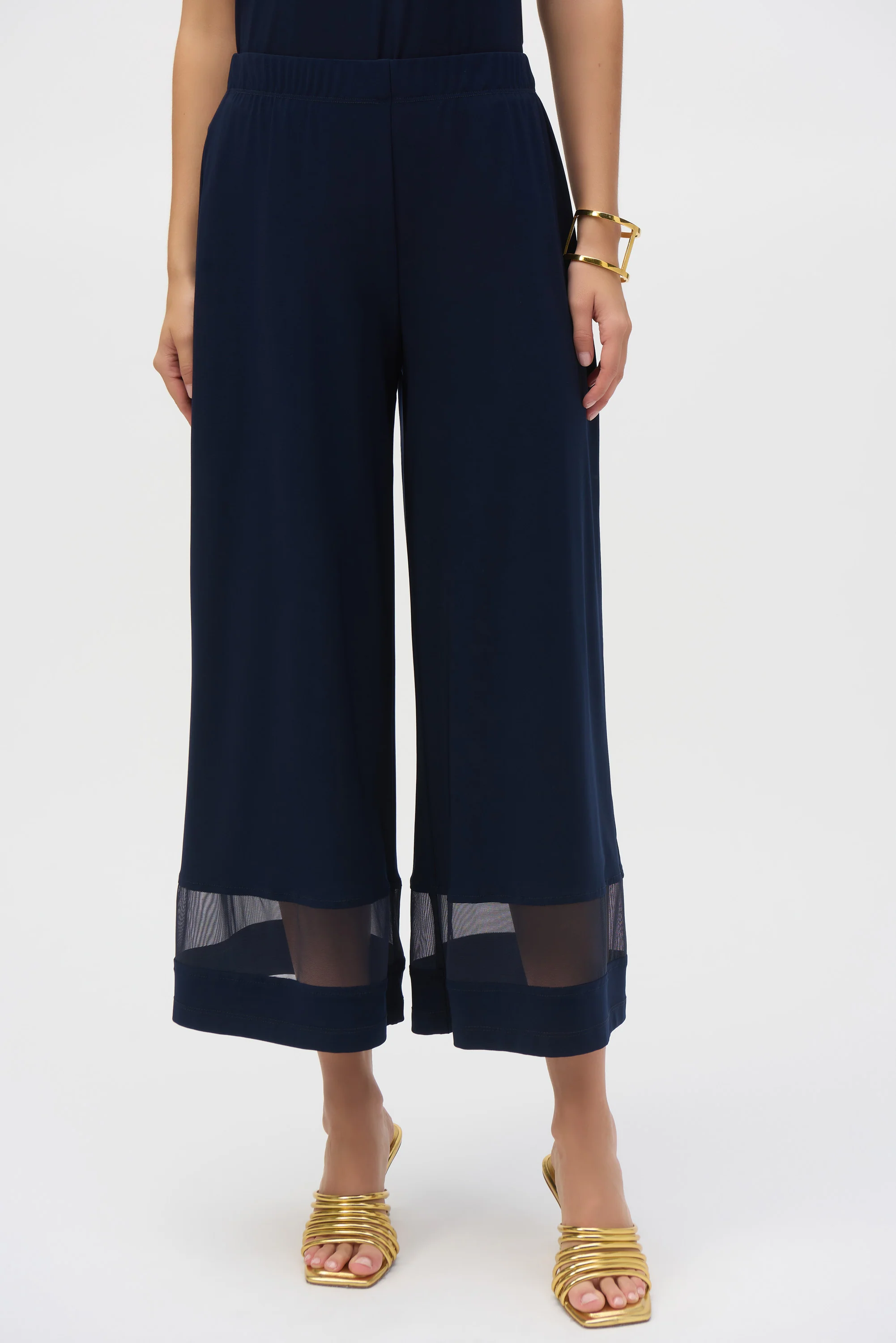 Joseph Ribkoff Silky Knit And Mesh Culotte Pants Style 252082