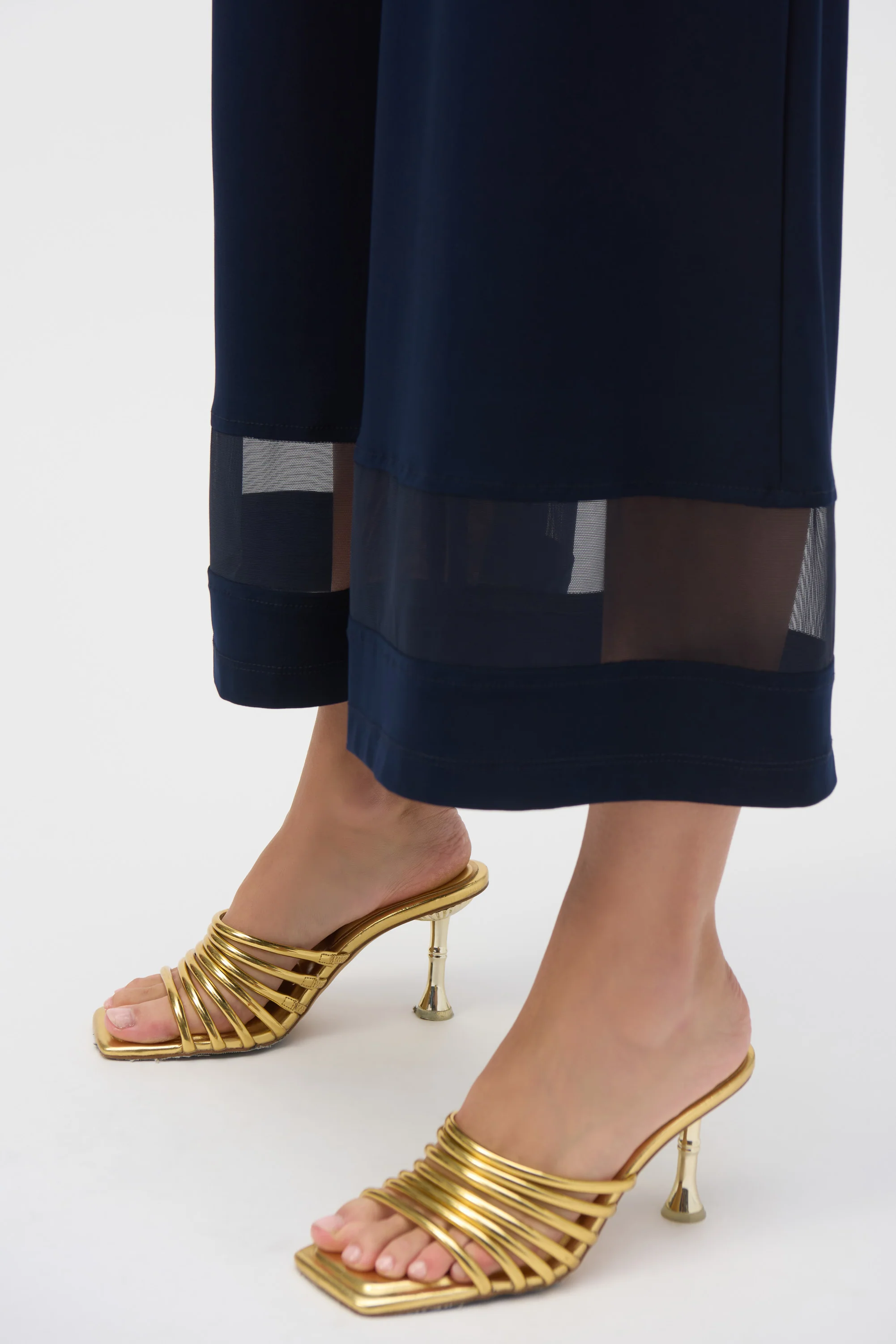 Joseph Ribkoff Silky Knit And Mesh Culotte Pants Style 252082 - Image 3