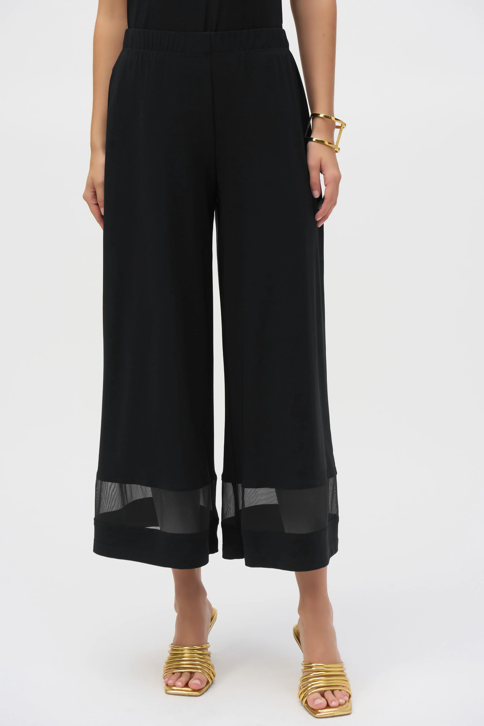 Joseph Ribkoff Silky Knit And Mesh Culotte Pants Style 252082 - Image 4