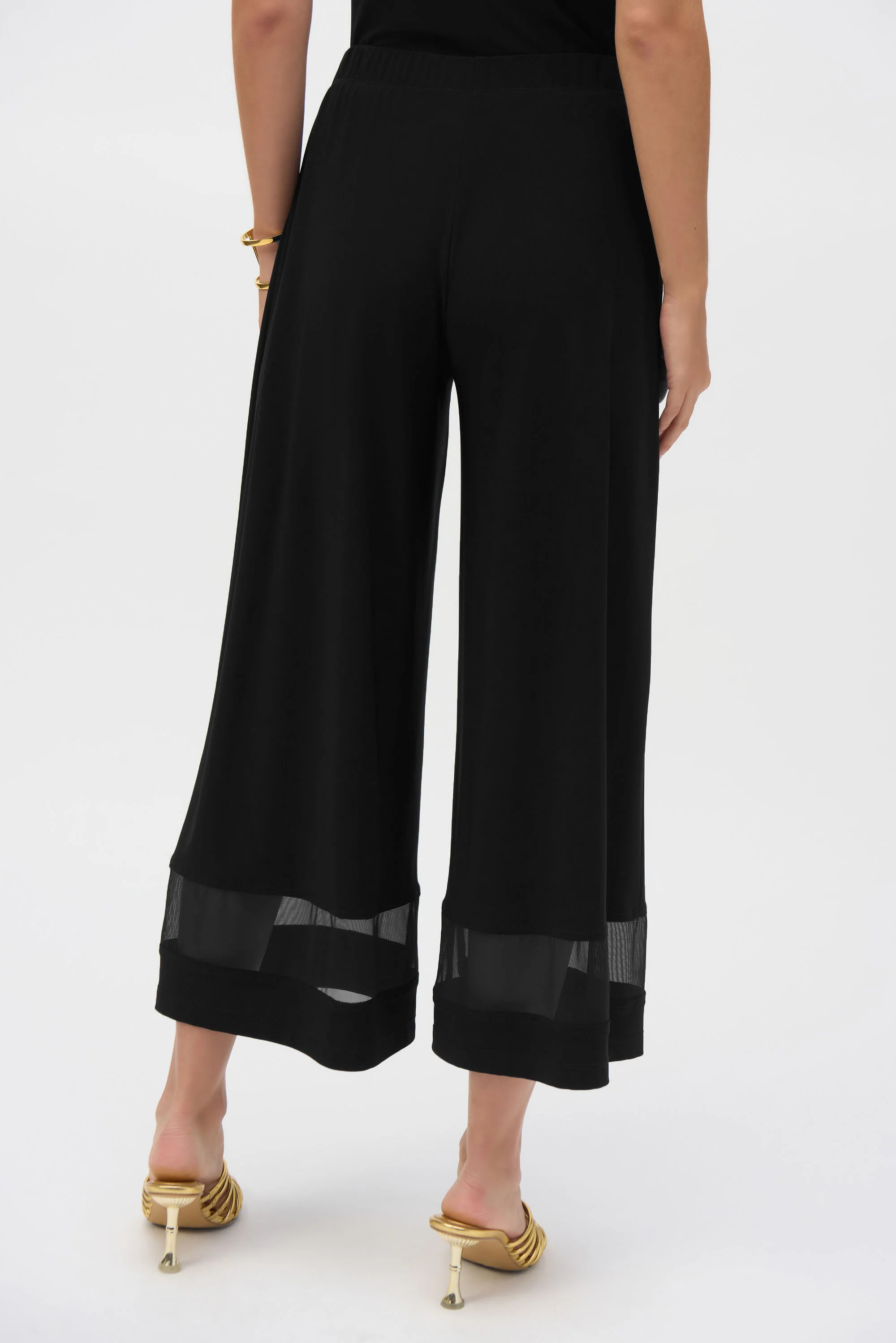 Joseph Ribkoff Silky Knit And Mesh Culotte Pants Style 252082 - Image 7